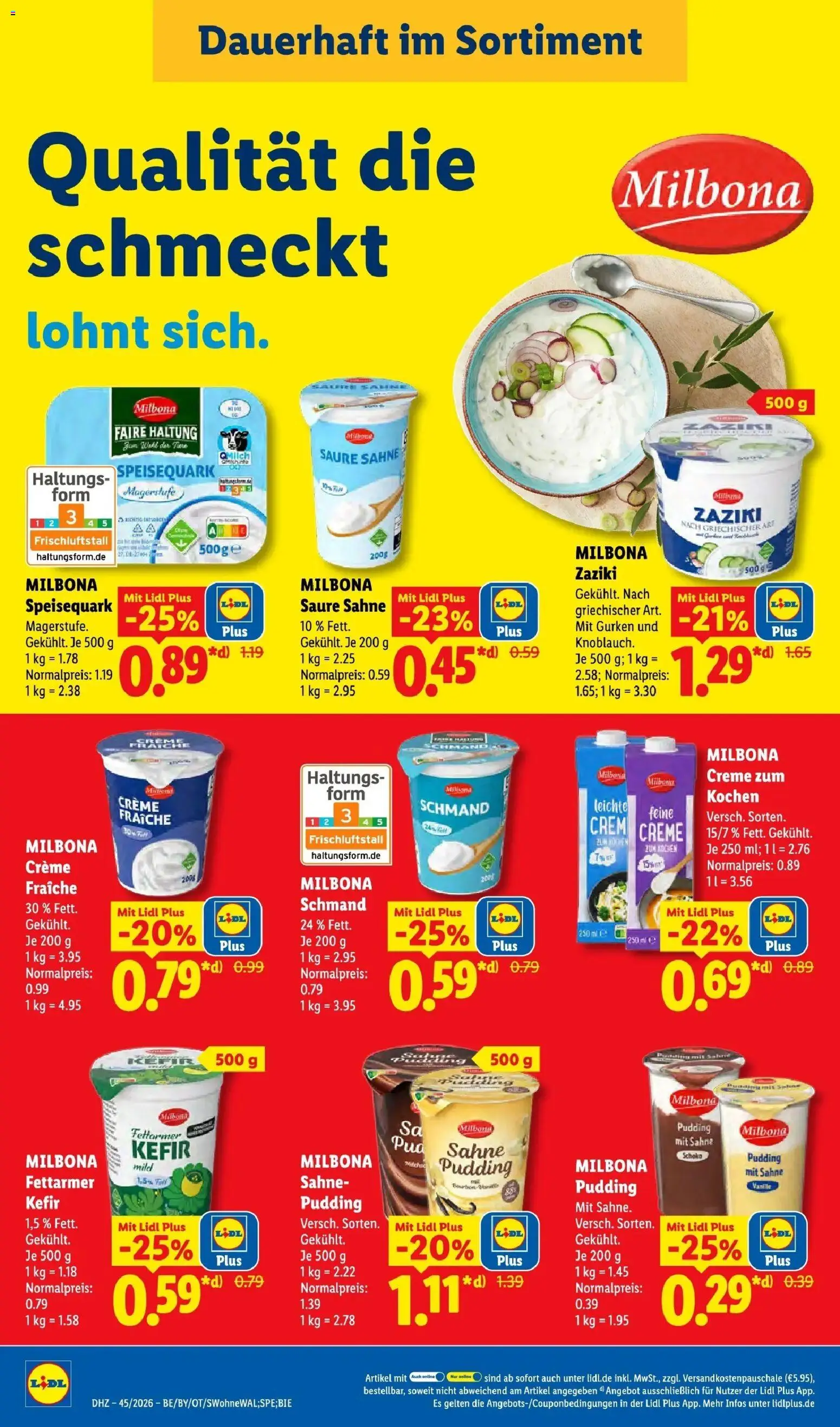 Lidl Prospekt Malchow (ab 02.11.2026) zum Blättern » Angebote | Seite: 32 | Produkte: Kefir, Quark, Sahne, Gurken