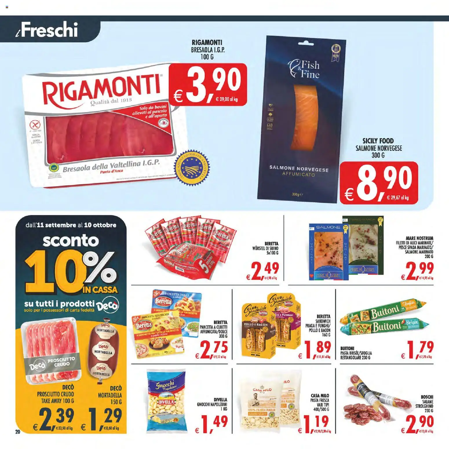 Volantino Decò del 22/09/2026 | Pagina: 22 | Prodotti: Pollo, Bresaola, Suino, Pesce spada