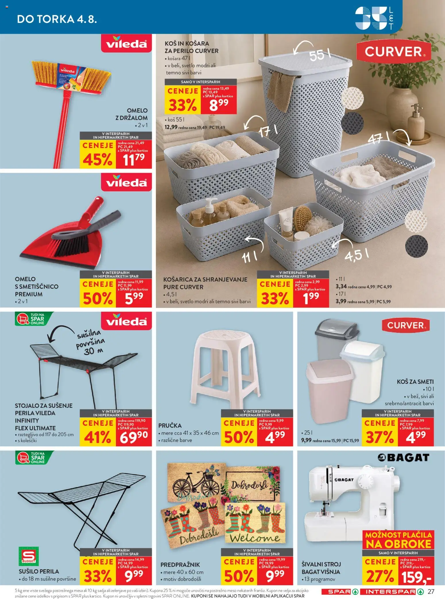 Novi Spar katalog ponudbe – veljaven od 22.07.2026 | Stran: 37 | Izdelki: Košara, Kos, Predpraznik, Koš za smeti