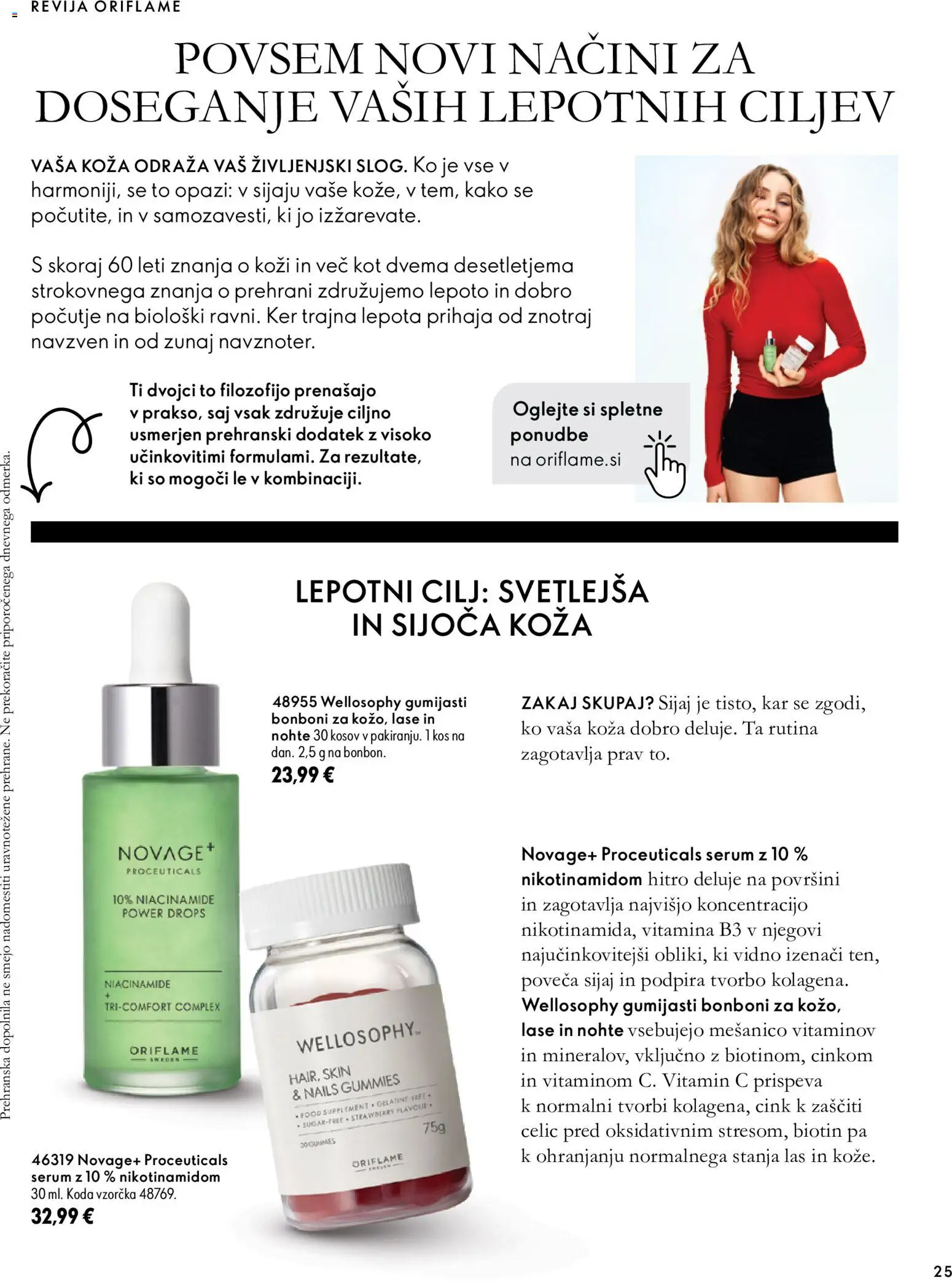 Novi Oriflame katalog ponudbe – veljaven od 07.10.2026 | Stran: 25 | Izdelki: Prehranska dopolnila, Bonboni, Revija, Kos