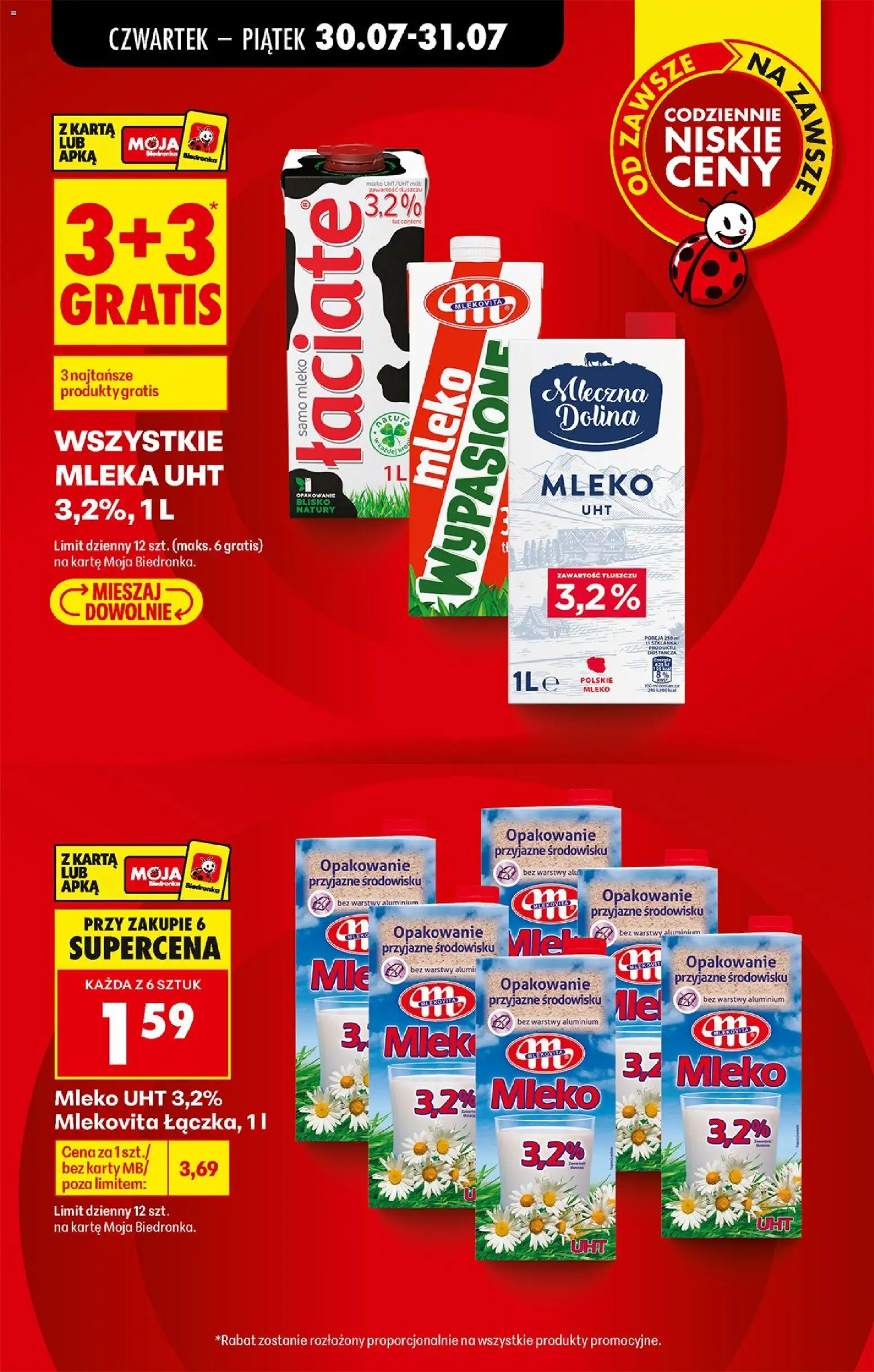 Biedronka Polsko leták - Codziennie niskie ceny od 30.07.2026 | Strana: 11 | Produkty: Mléko, Karty