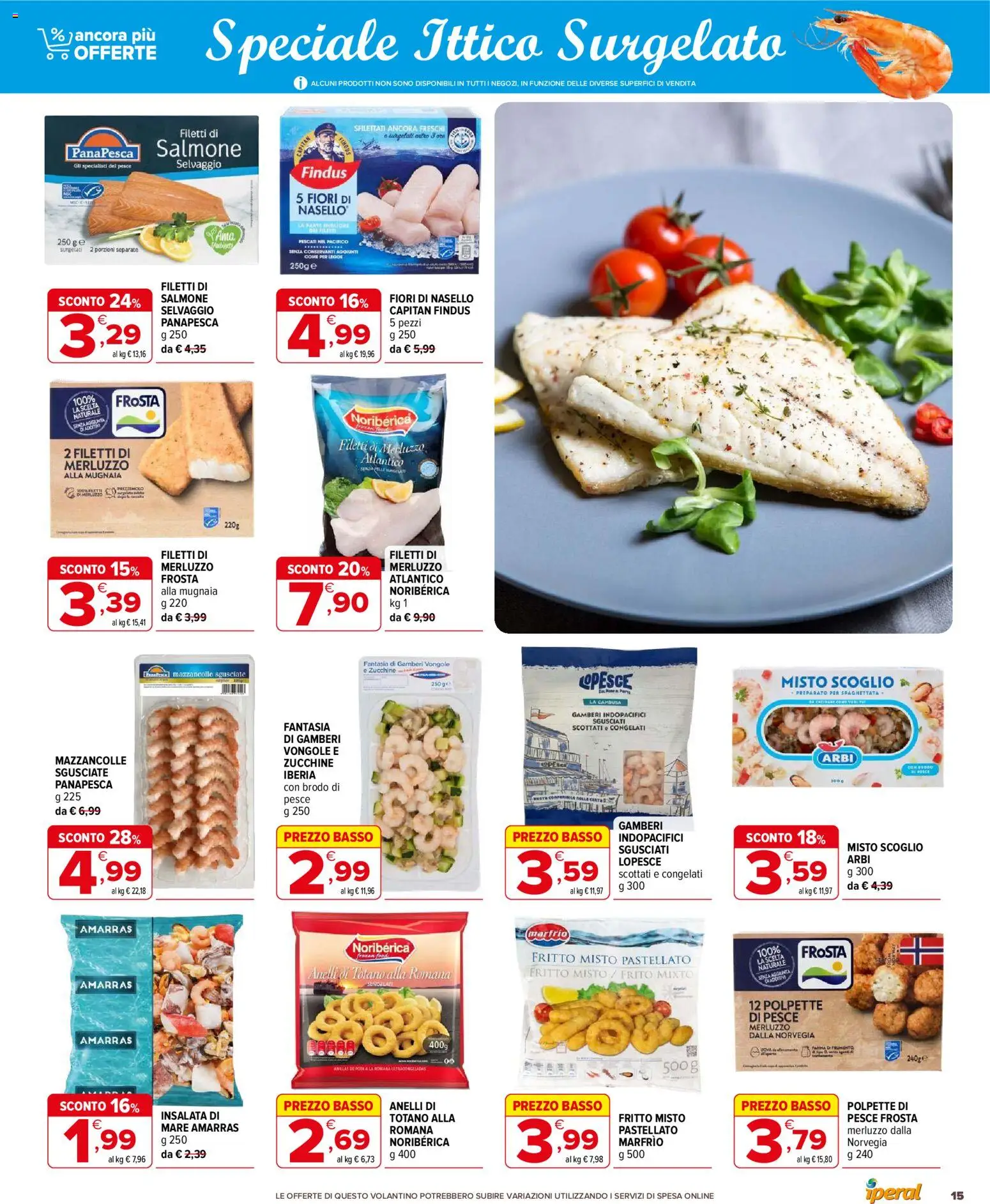 Volantino Iperal del 06.05.2026 | Pagina: 15 | Prodotti: Salmone, Gamberi, Zucchine, Nasello