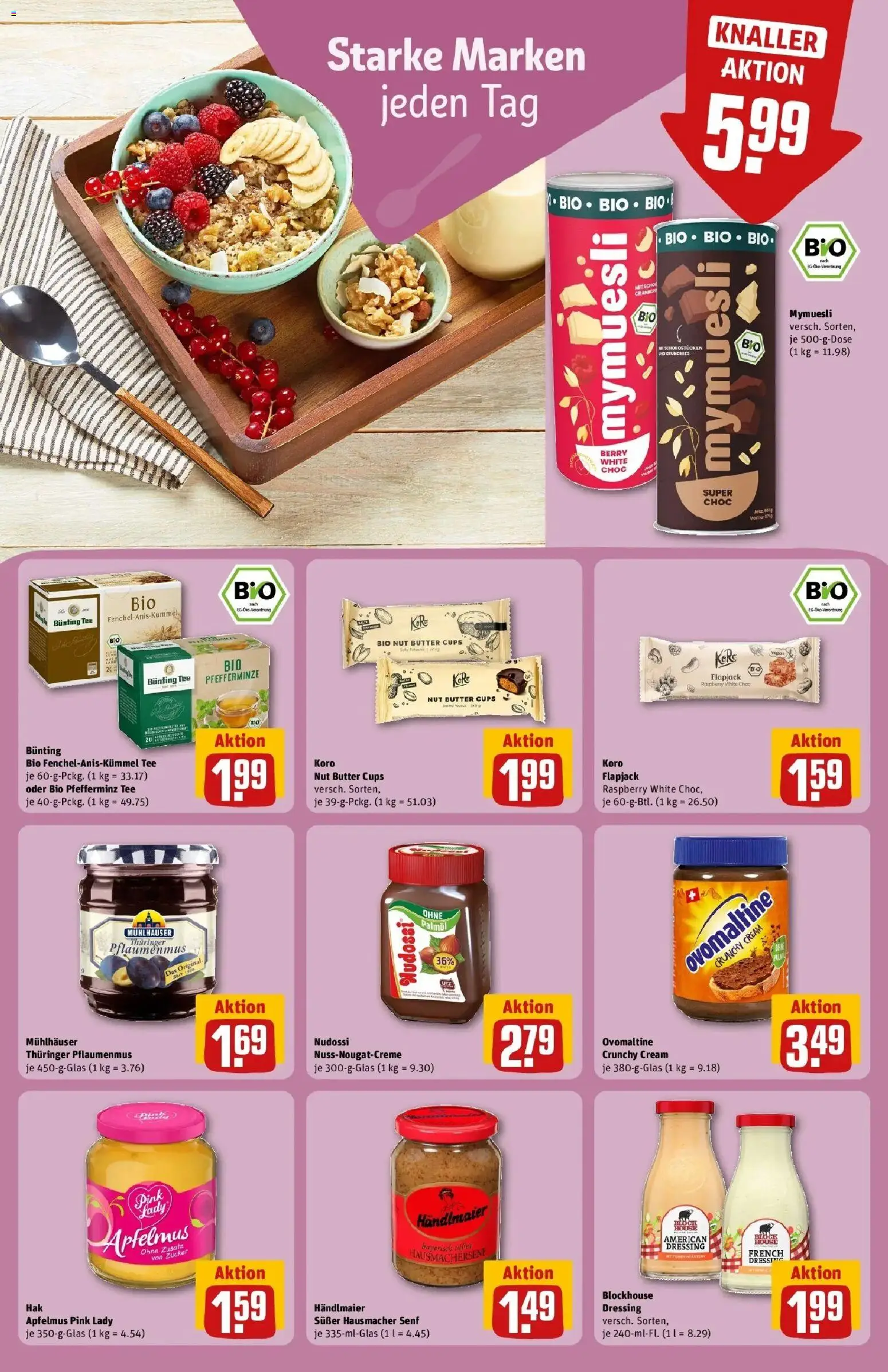 REWE Prospekt ab 17.08.2026 zum Blättern » Angebote | Seite: 23 | Produkte: Ovomaltine, Butter, Tee, Apfelmus