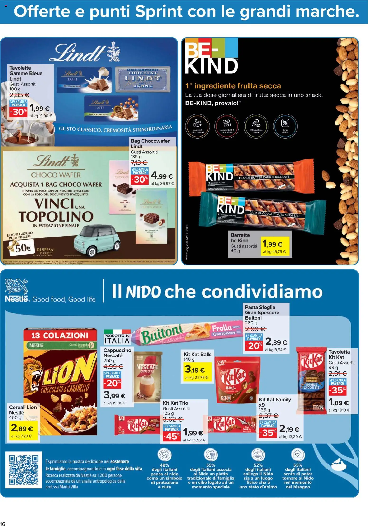 Volantino Carrefour del 15/09/2026 | Pagina: 16 | Prodotti: Cioccolato, Frutta, Nocciole, Tavoletta