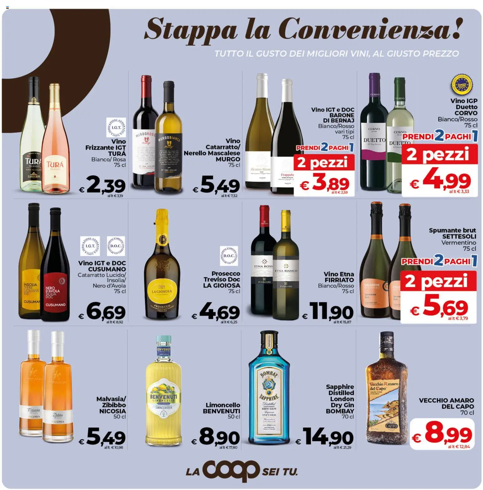 Volantino COOP del 11.06.2026 | Pagina: 23 | Prodotti: Gin, Prosecco, Vino, Amaro