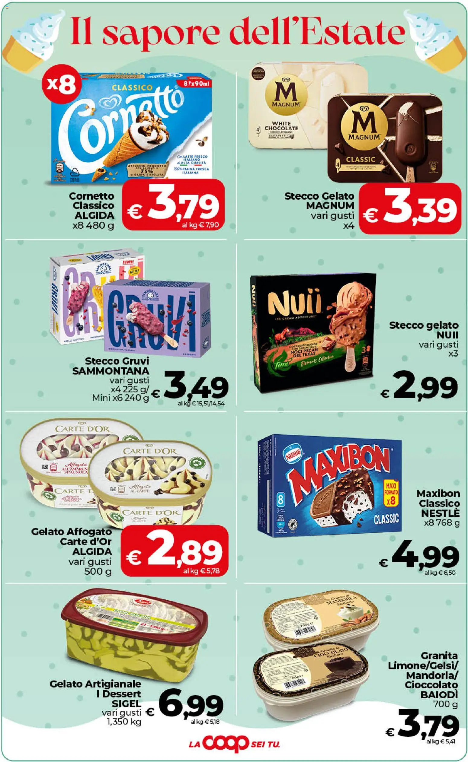 Volantino COOP del 11/08/2026 | Pagina: 23 | Prodotti: Cornetto, Panna, Latte, Noci