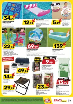Pogląd oferty "Brico Marché gazetka" - ważna od 17.06.2026 | Strona: 3 | Produkty: Jednorożec, Basen, Grill jednorazowy, Hamak