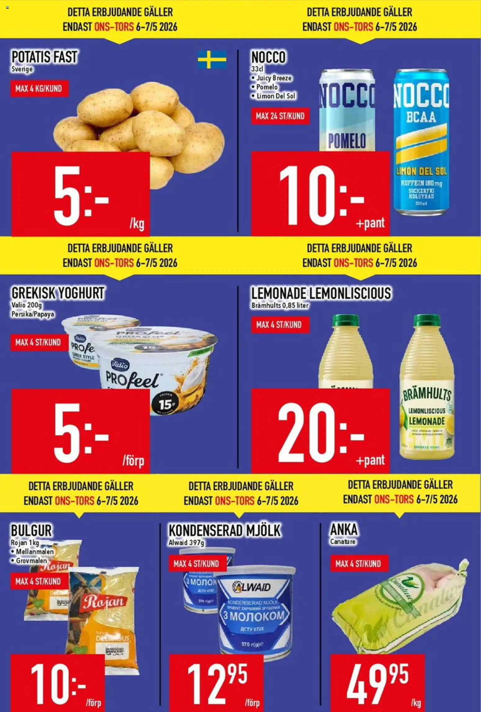 Matdax reklamblad aktuell från 04.05.2026 | Sida: 3 | Produkter: Galler, Grekisk yoghurt, Mjölk, Potatis