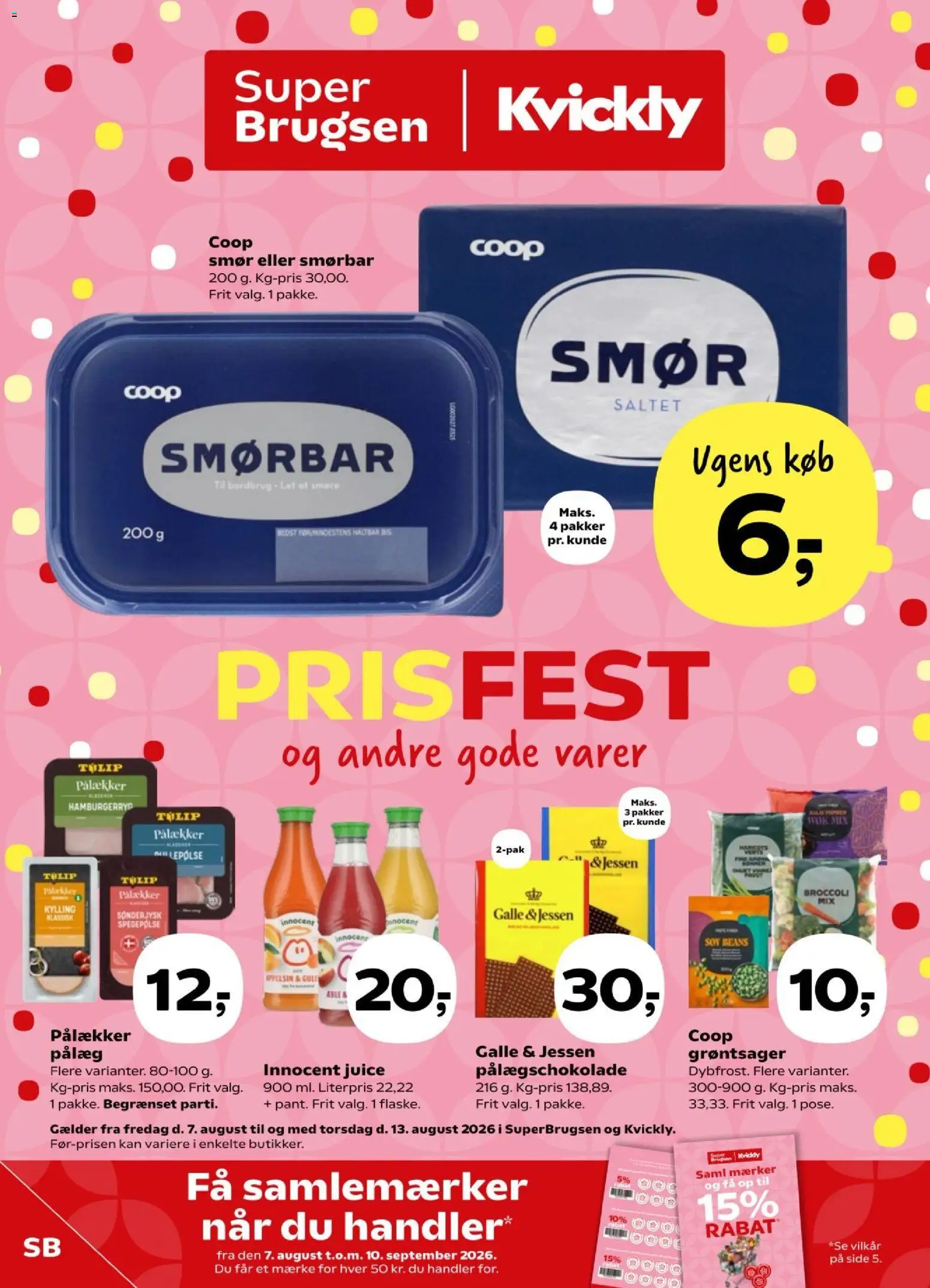 Super Brugsen tilbudsavis – gyldig fra 07/08/2026 | Side: 1 | Produkter: Smør, Pålæg, Spegepølse, Hamburgerryg