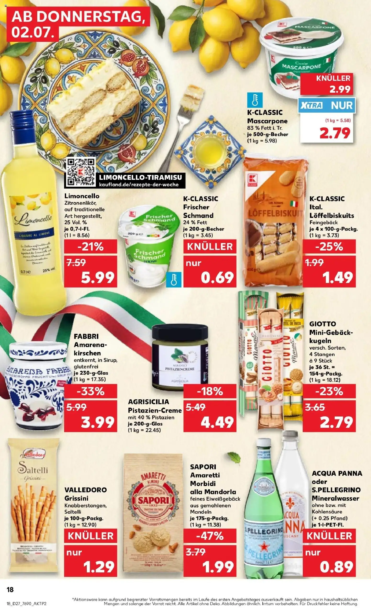 Kaufland Prospekt Öhringen – gültig ab 29.06.2026 | Seite: 29 | Produkte: Mascarpone, Mandeln, Kirschen, Limoncello