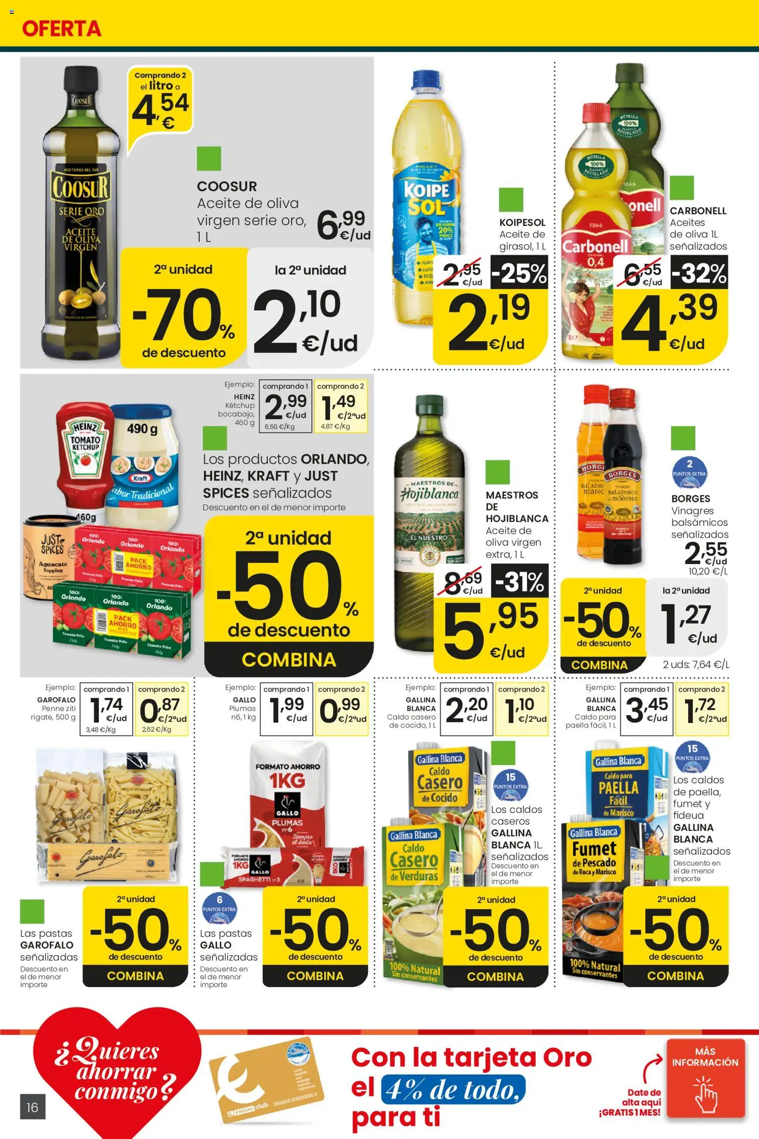 Eroski Nirekin aurreztu nahi Aliprox │ válido desde el 14.05.2026 | Página: 16 | Productos: Aceite, Pescado, Aceite de oliva