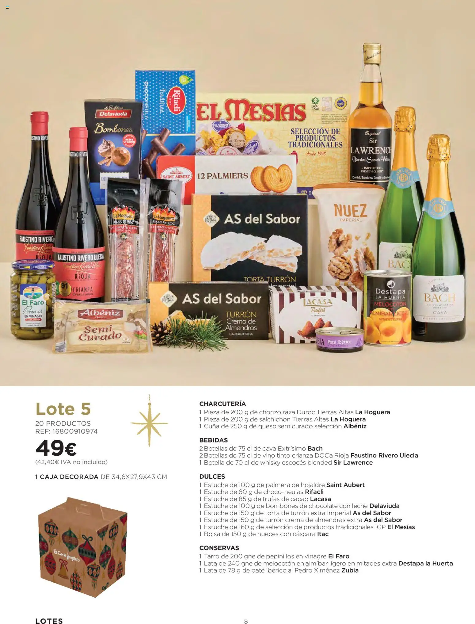 Hipercor - Cestas de Navidad │ válido desde el 08/10/2026 | Página: 8 | Productos: Conservas, Chocolate, Cuna, Whisky escocés