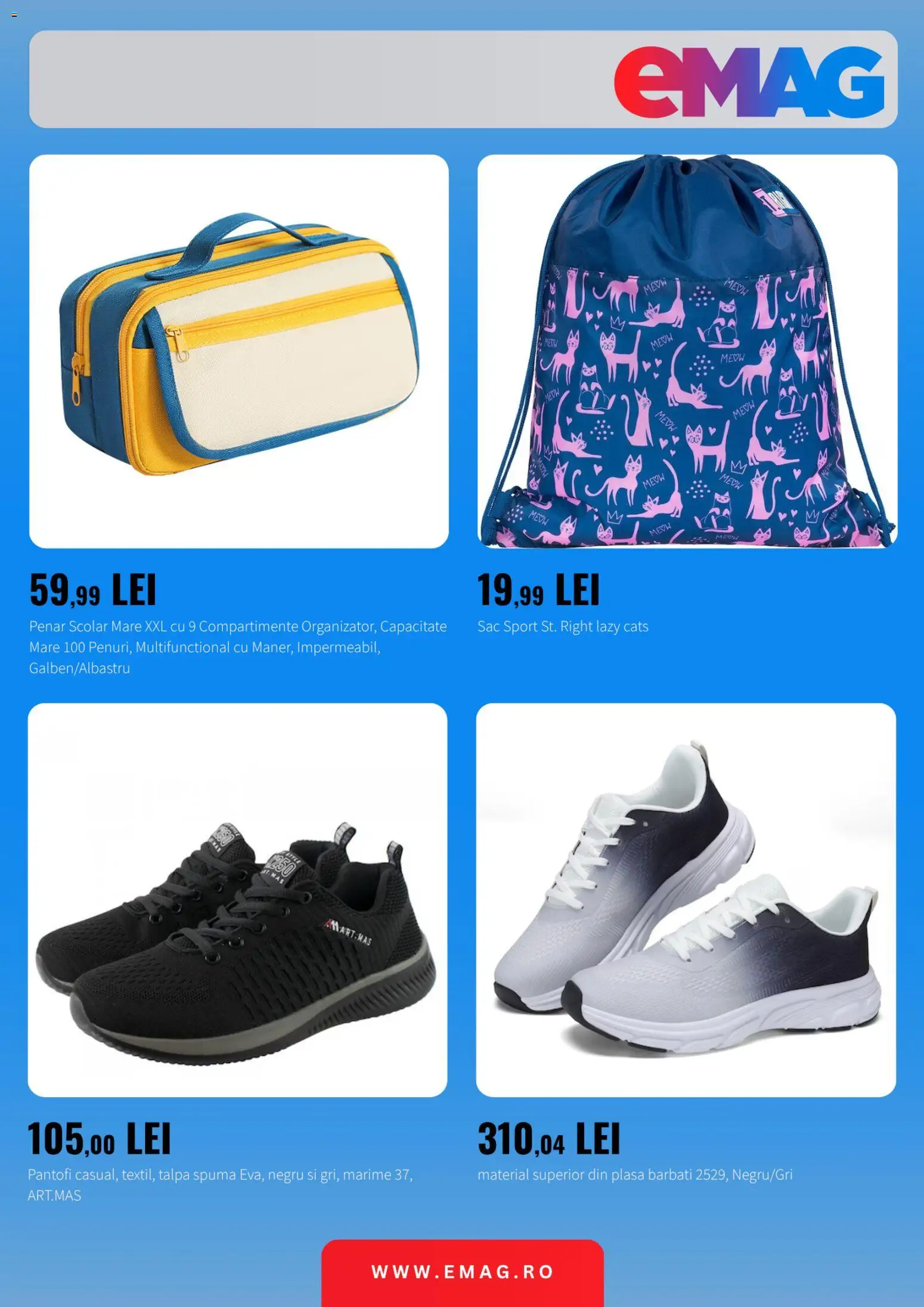 Noul catalog Emag – valabil de la 20.08.2026 | Pagină: 3 | Produse: Pantofi, Sport, Sac