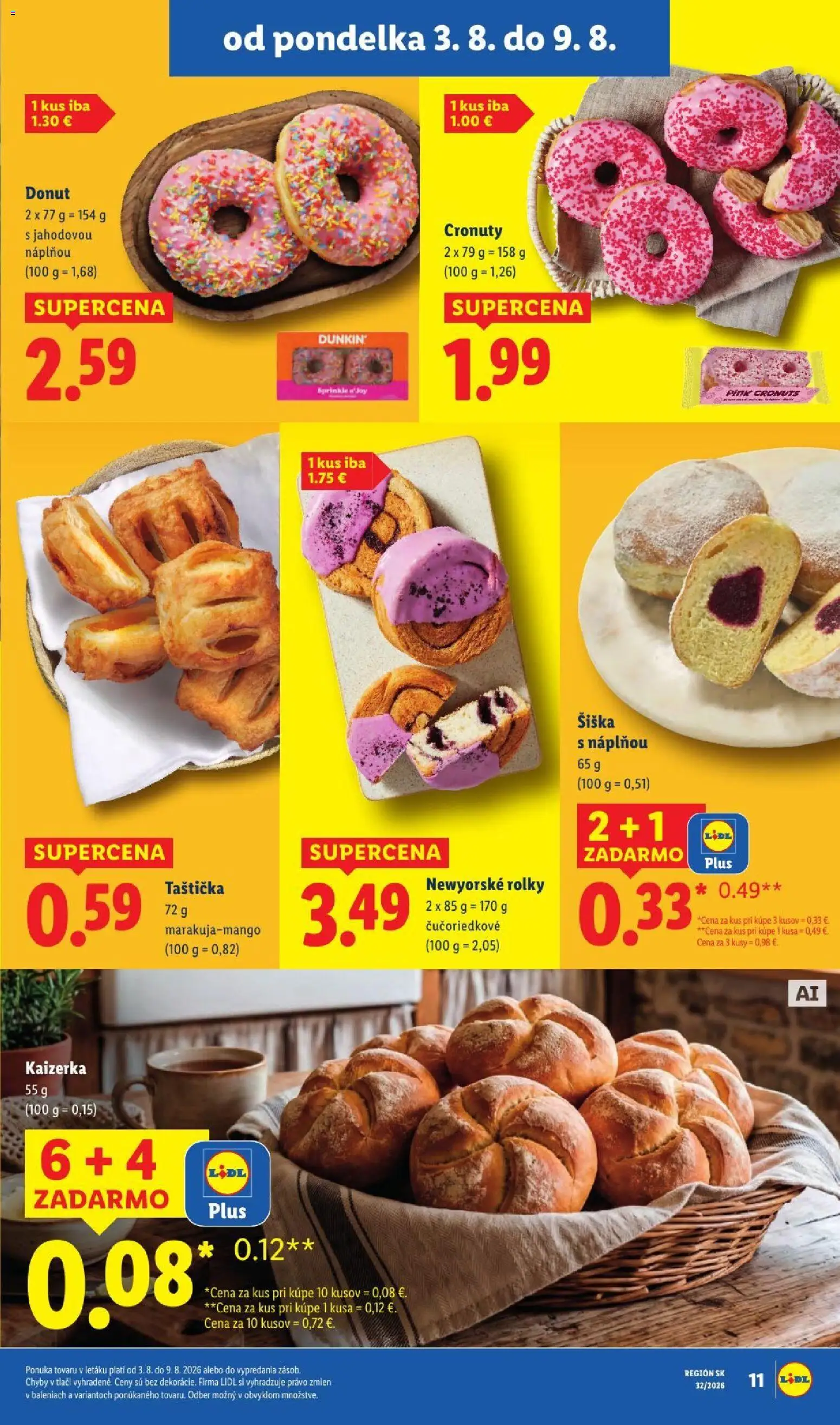 Nové Lidl akcie – leták je platný od 03.08.2026 | Strana: 19 | Produkty: Donut