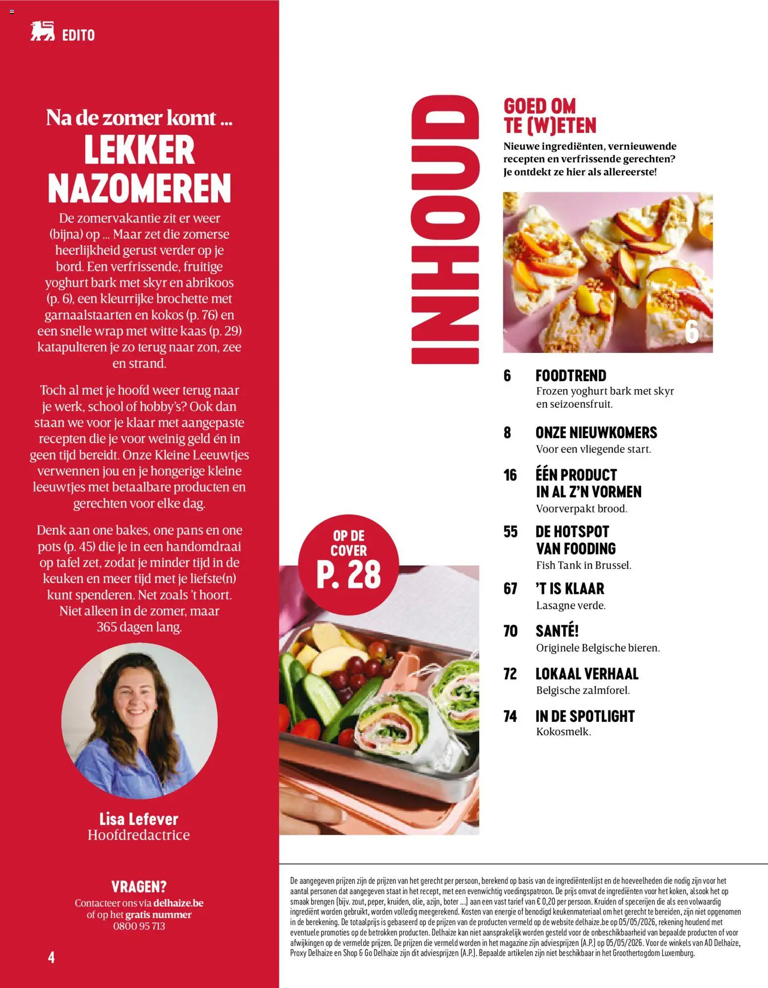 {H1} | Pagina: 4 | Producten: Lasagne, Ingrediënten, Boter, Yoghurt