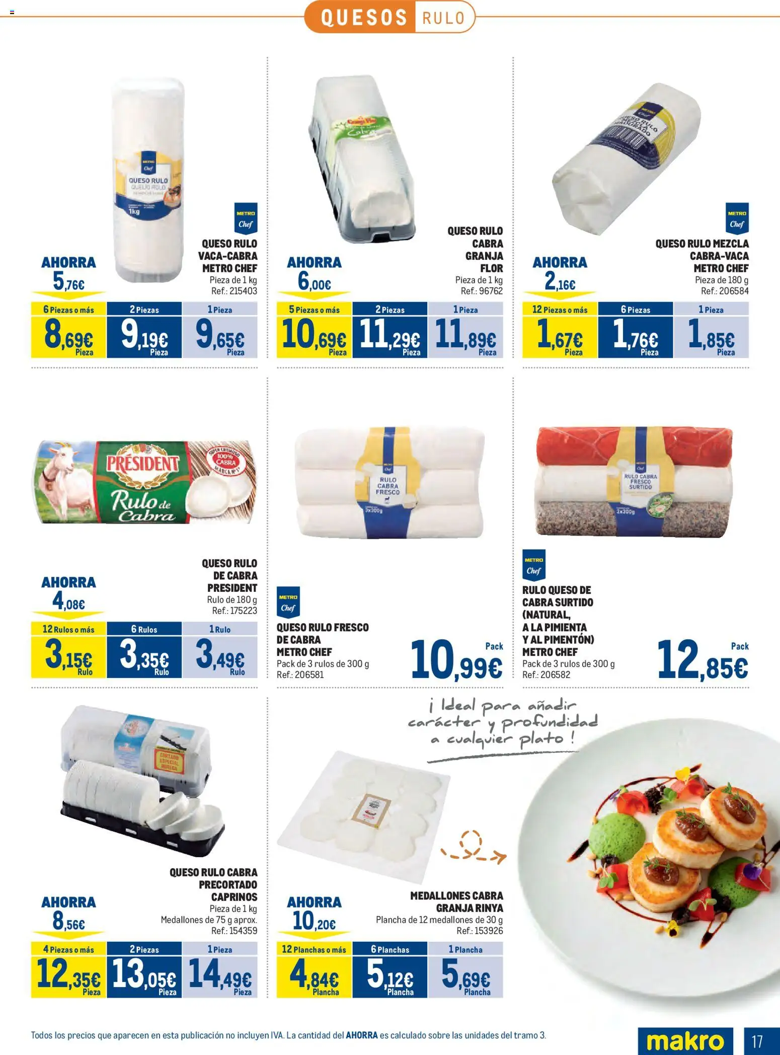 Makro Lácteos │ válido desde el 05/10/2026 | Página: 17 | Productos: Medallones, Queso, Plancha
