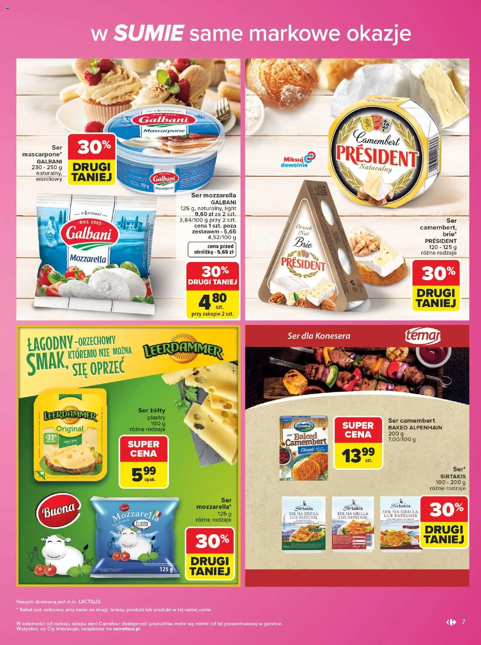 Carrefour gazetka - Same markowe okazje od 03.08.2026 | Strona: 7 | Produkty: Ser camembert, Patelnie, Camembert, Ser