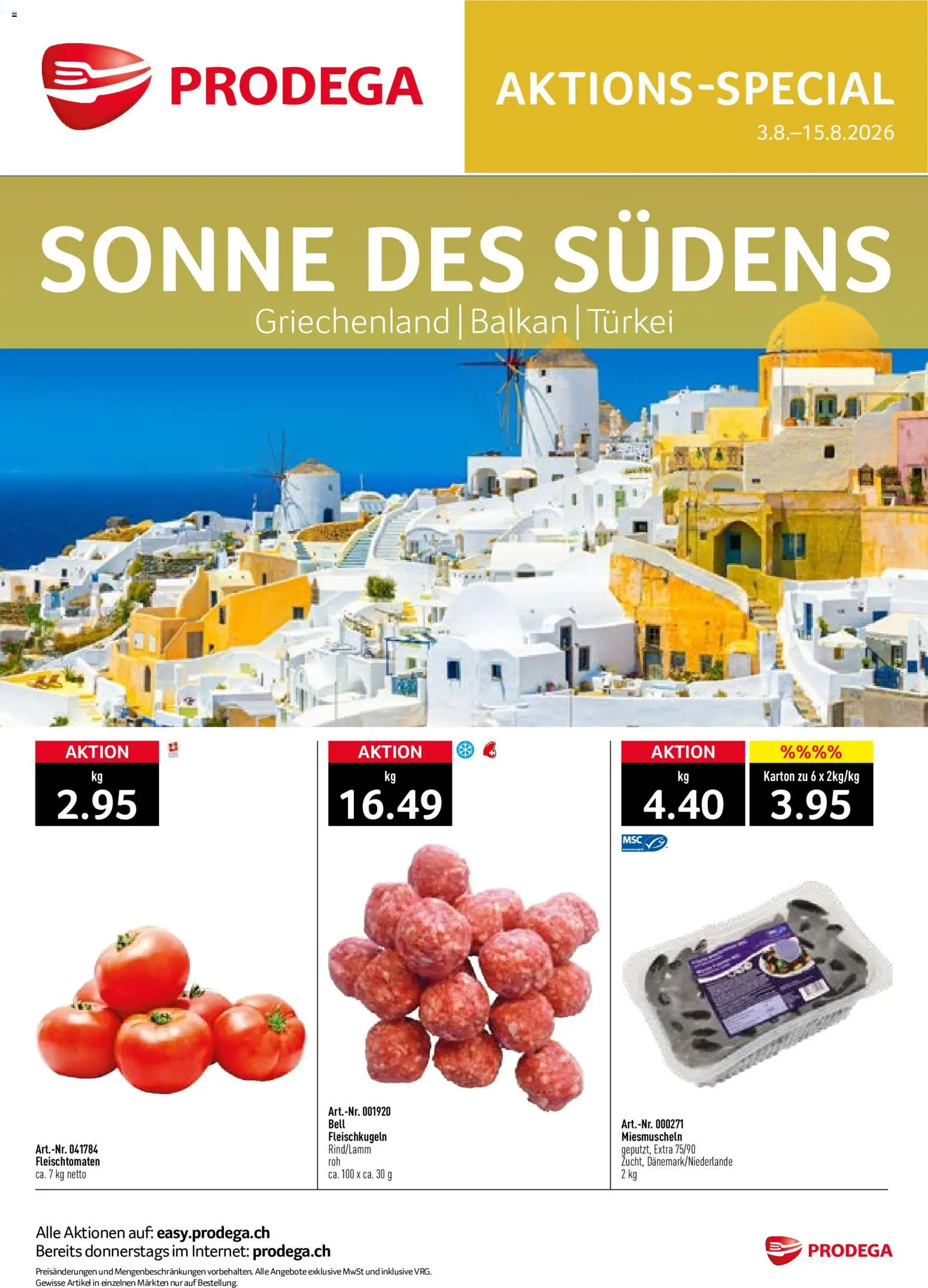 Prodega aktionen Sonne des Südens – gültig ab 03.08.2026 | Seite: 1