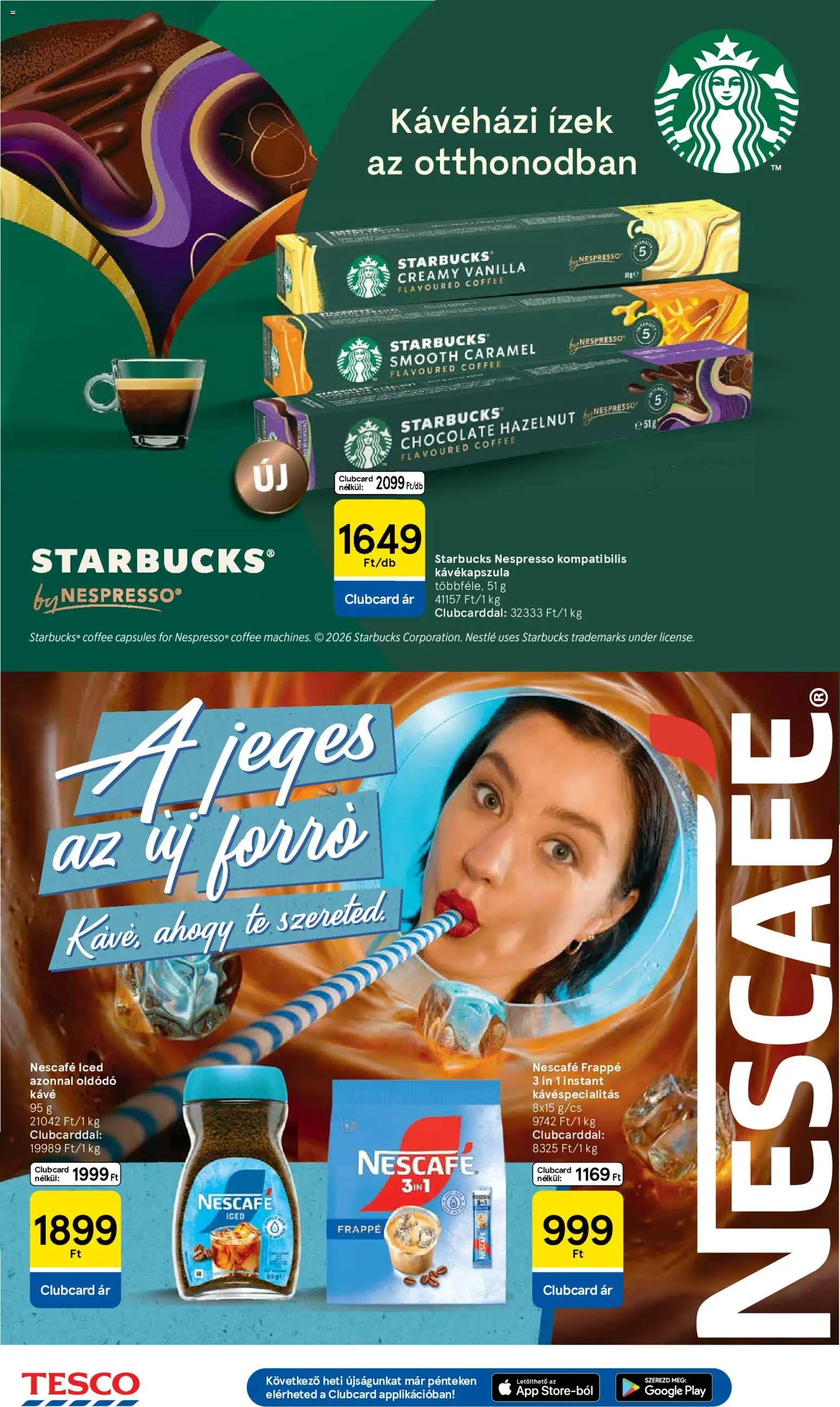 Tesco akciós ujság - amely érvényes a következő dátumtól: 04.06.2026 | Oldal: 24 | Termékek: Nescafé, Kávékapszula, Kávé, Instant kávé