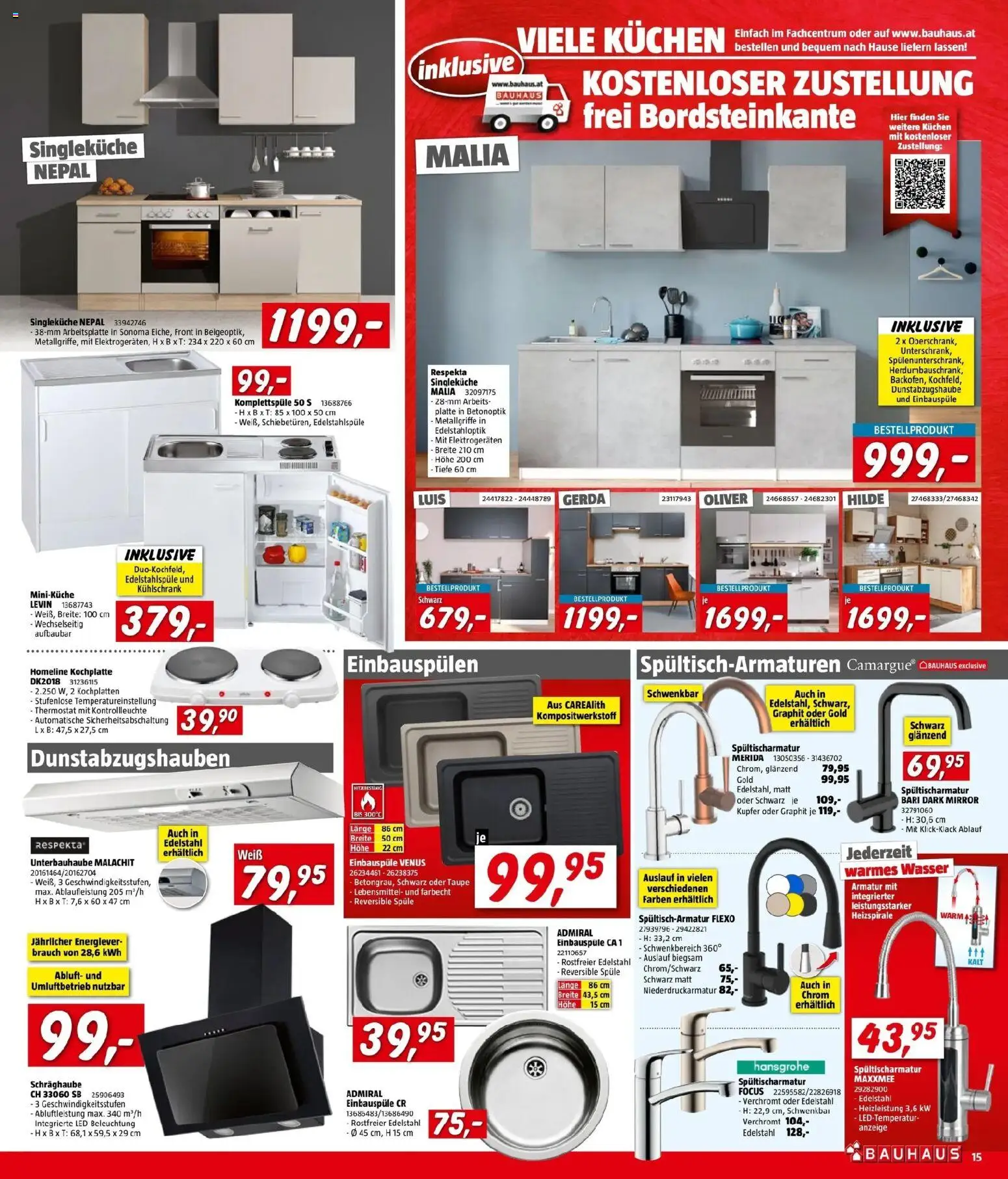 Bauhaus Bad Fischau, Bregenz, Wien von 19.08.2026 - Aktuelle Angebote | Seite: 15 | Produkte: Wasser, Lebensmittel, Kühlschrank