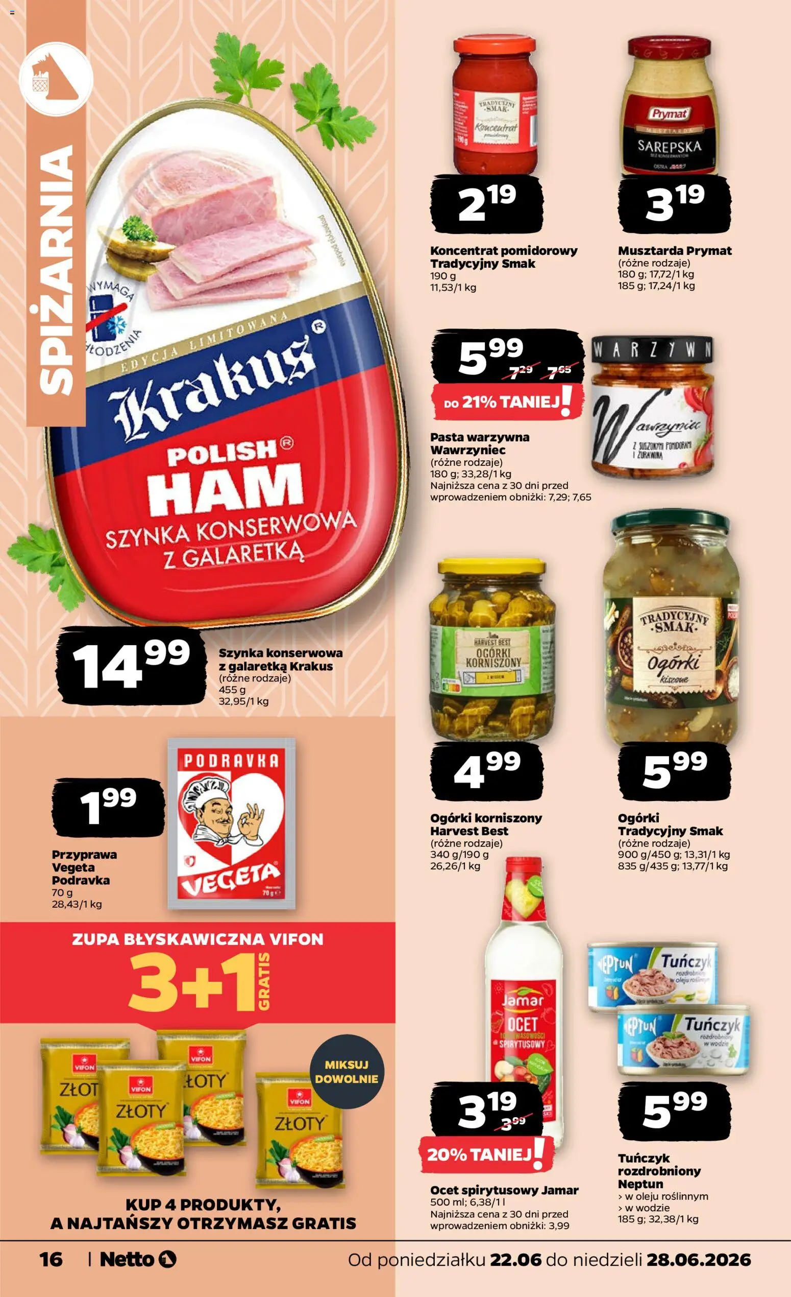 Netto gazetka od poniedziałku spożywcza od 22.06.2026 | Strona: 16