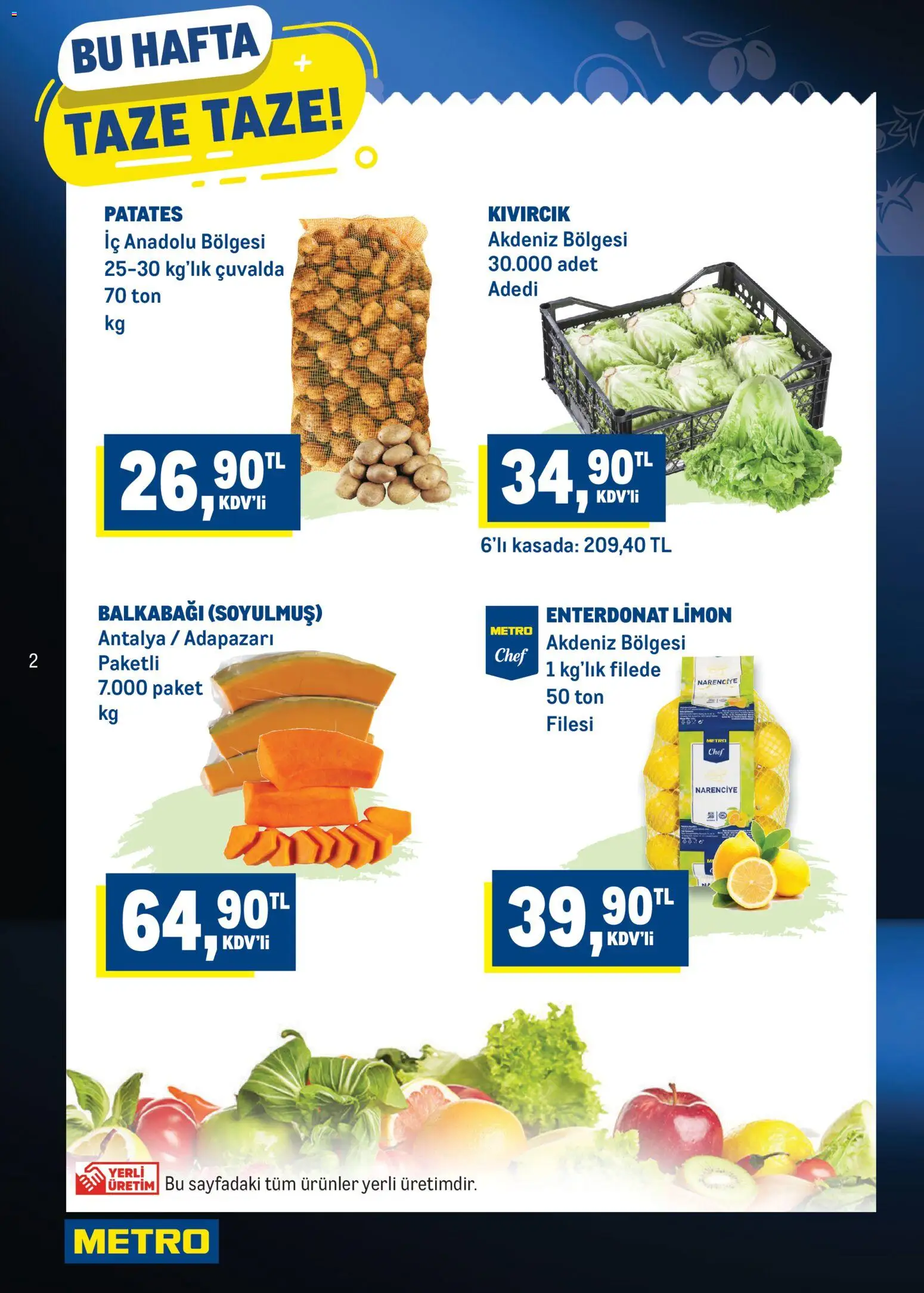 Metro Katalog - 21 Ekim 2026 tarihinden itibaren geçerlidir | Sayfa: 2 | Ürünler: Patates, Limon, Balkabağı