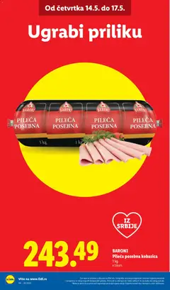 BARONI Pileća posebna kobasica, 1 kg - pregled Lidl kataloga - važi od 14.05.2026 | Strana: 4 | Proizvode: Kobasica