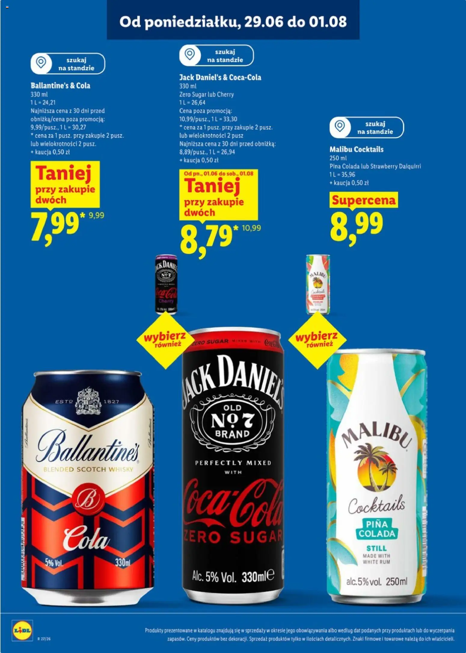 Lidl Katalog alkoholi mocnych od 29.06.2026 | Strona: 19 | Produkty: Jack Daniel's, Rum, Whisky