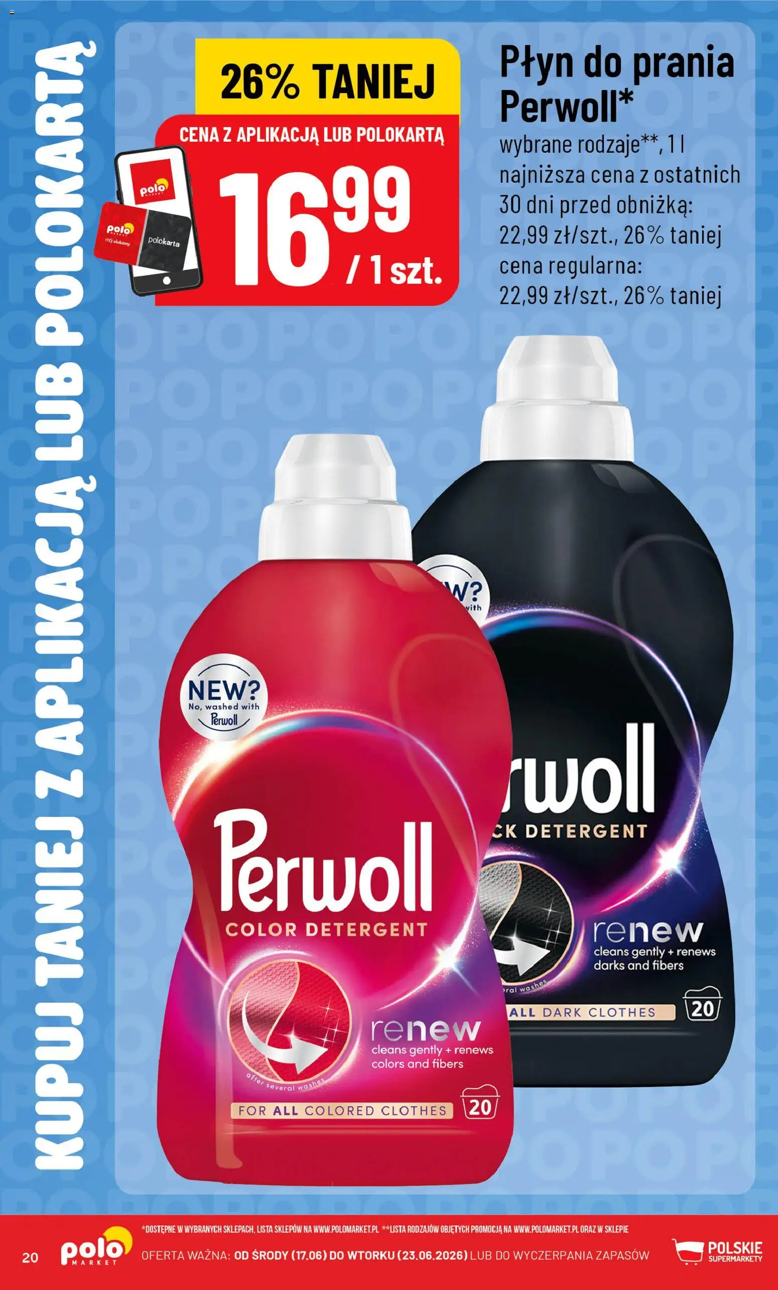 POLOmarket gazetka - Kupuj taniej z POLOappką od 17.06.2026 | Strona: 20 | Produkty: Detergent