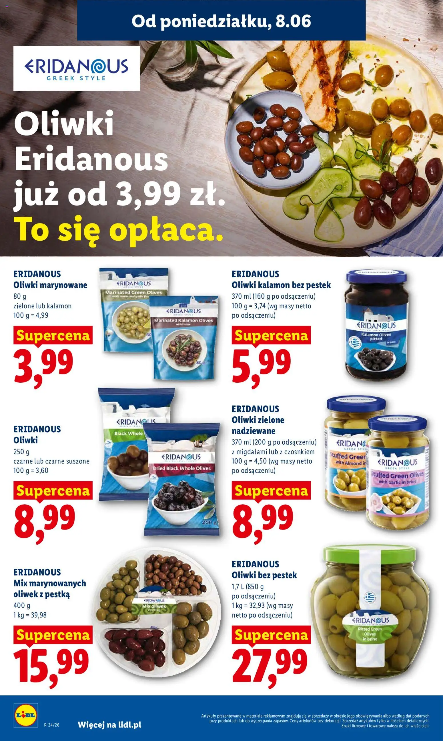 Lidl gazetka od 08.06.2026 | Strona: 44 | Produkty: Oliwki zielone