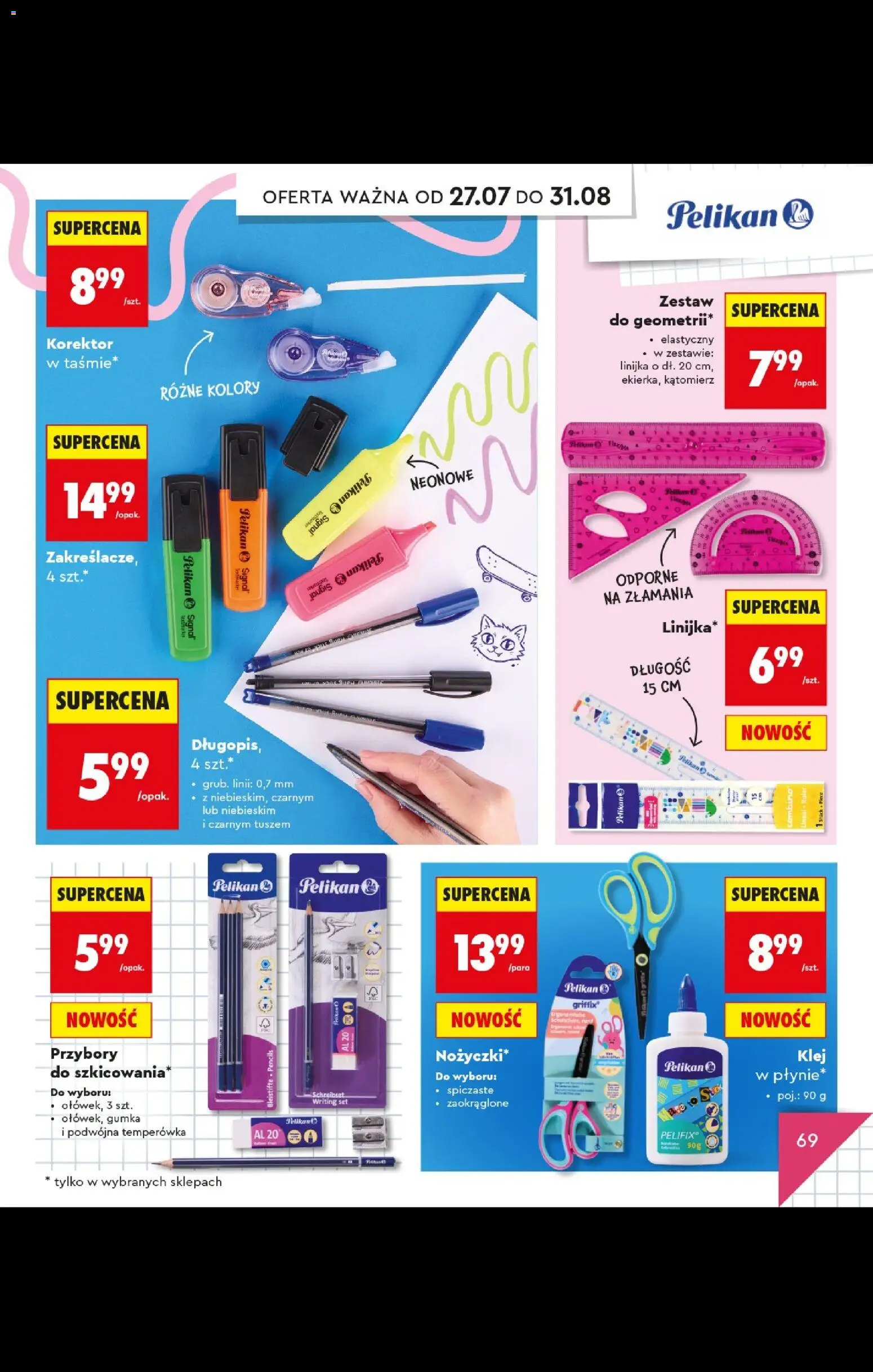 Biedronka gazetka - Do mojej szkoły idę od 20.07.2026 | Strona: 69 | Produkty: Temperówka, Korektor