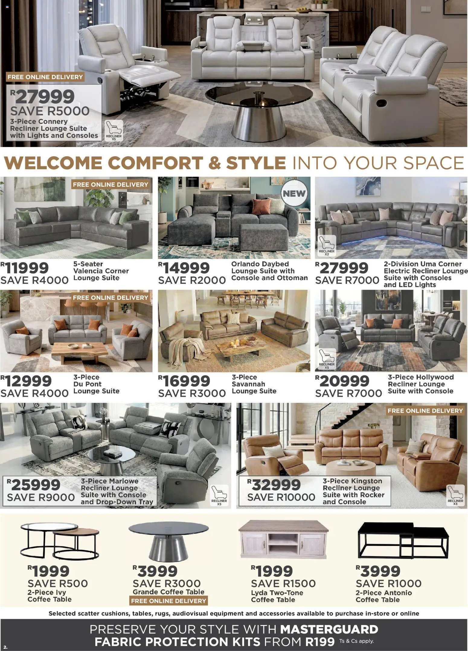 New House and Home catalogue – valid from 08.06.2026 | Page: 2 | Products: Coffee table, Table, Lounge suite, Ottoman