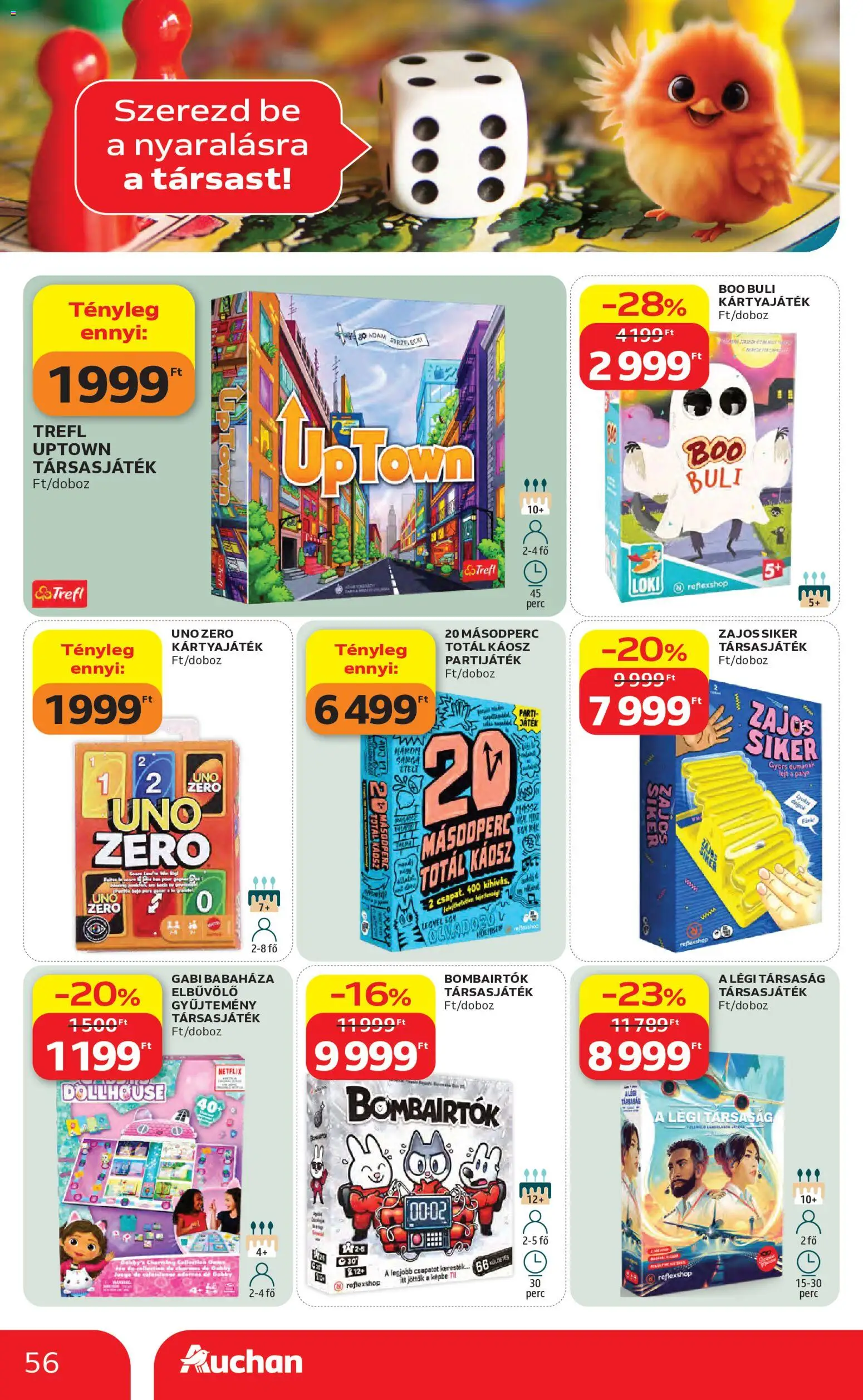 Auchan akciós ujság - amely érvényes a következő dátumtól: 07.05.2026 | Oldal: 56 | Termékek: Társasjáték, Só