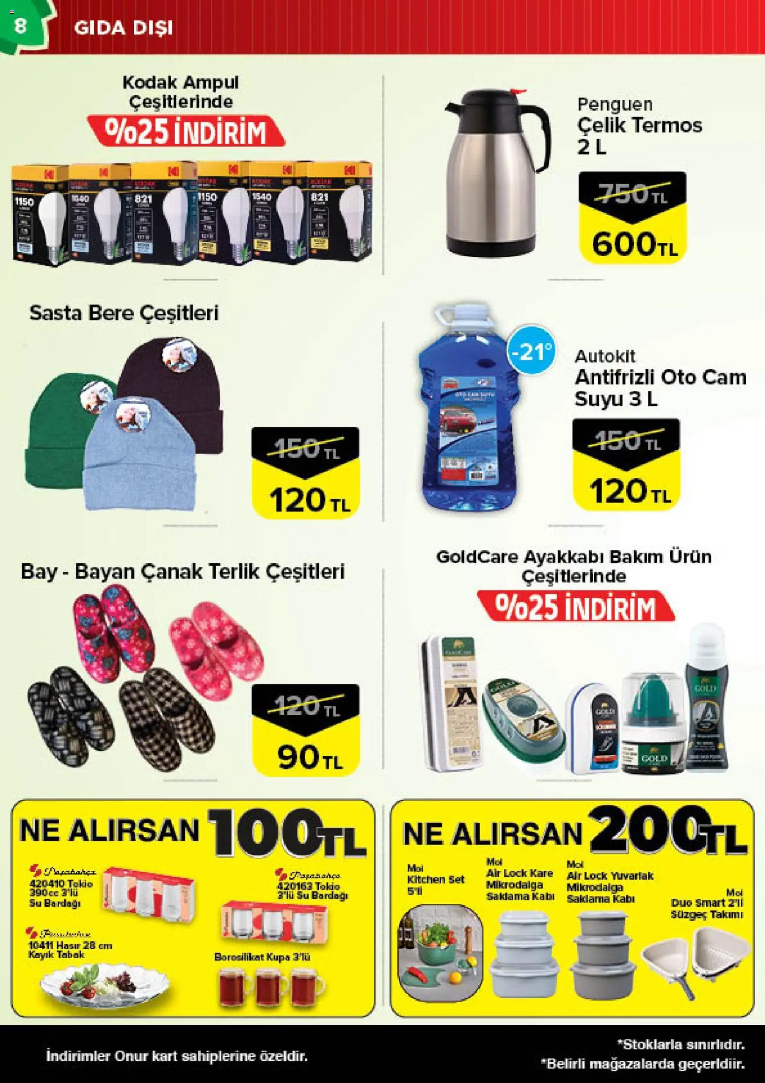 Onur Market Katalog Trakya - 27 Ekim 2026 tarihinden itibaren geçerlidir | Sayfa: 8 | Ürünler: Su, Terlik, Cam suyu, Su bardağı