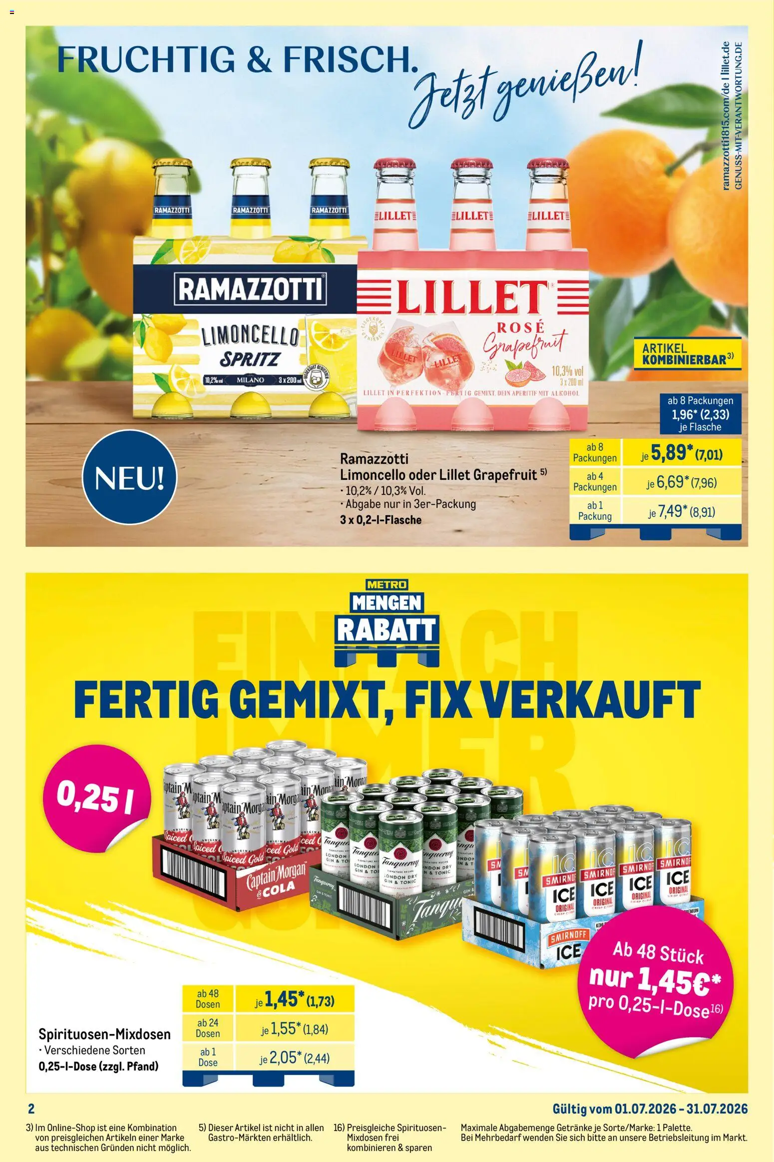 Metro  Monats-Mix – gültig ab 01.07.2026 | Seite: 2 | Produkte: Cola, Grapefruit, Limoncello, Gin