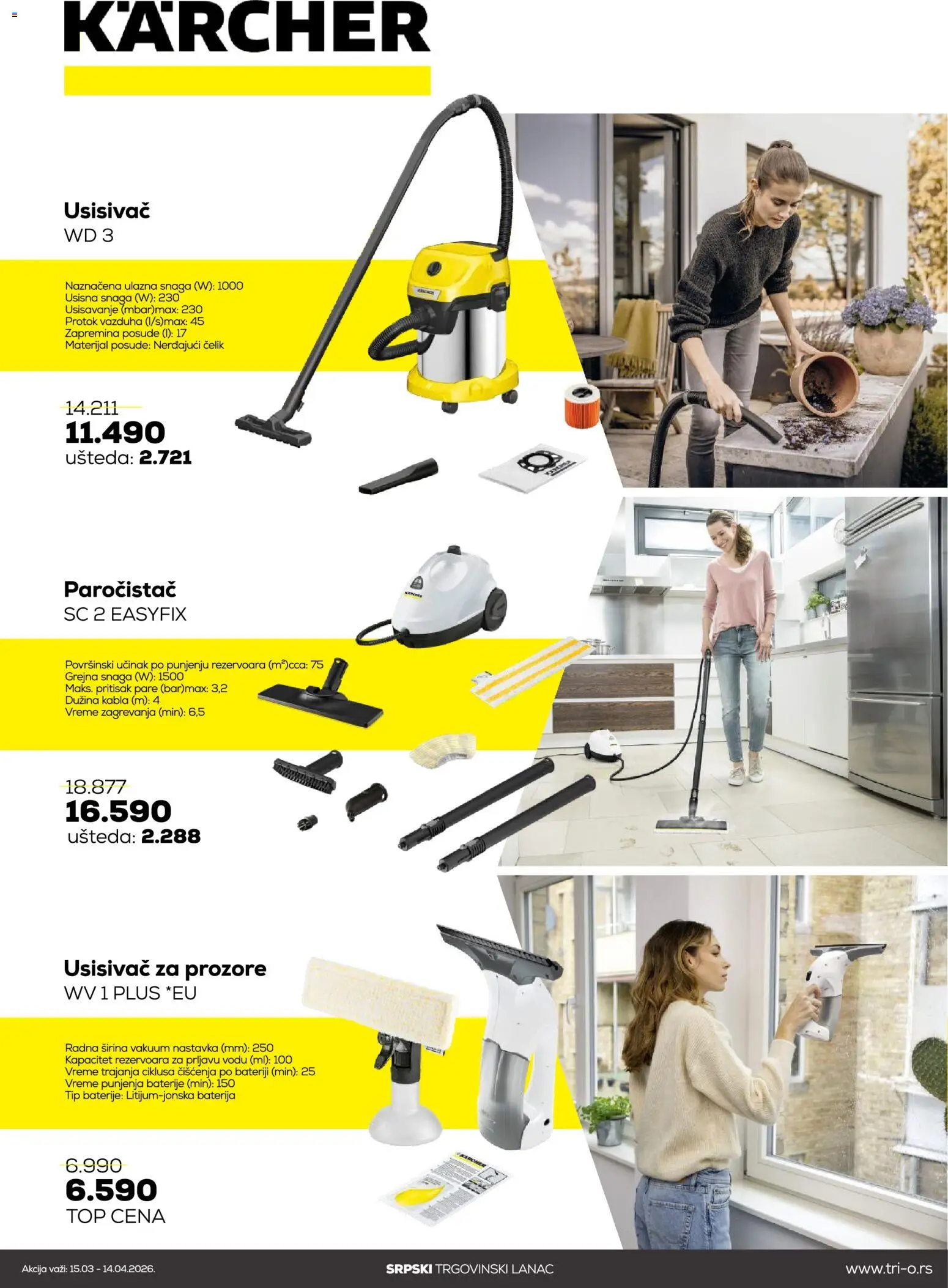 Tri O katalog - važi od 15.03.2026 | Strana: 6 | Proizvode: Usisivač, Baterija, Paročistač, Baterije