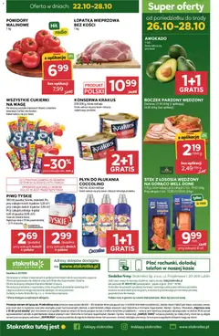Pogląd oferty "Stokrotka gazetka" - ważna od 22.10.2026 | Strona: 54 | Produkty: Stek, Coccolino, Boczek parzony, Cukierki