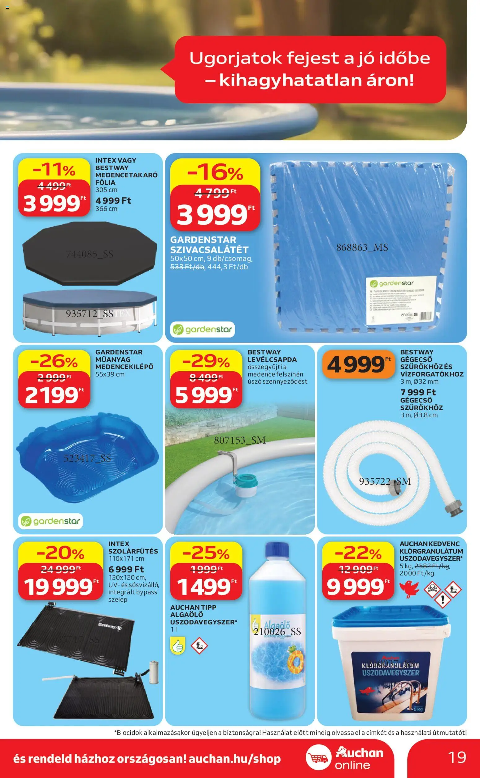 Auchan akciós ujság - amely érvényes a következő dátumtól: 16.04.2026 | Oldal: 19 | Termékek: Medence