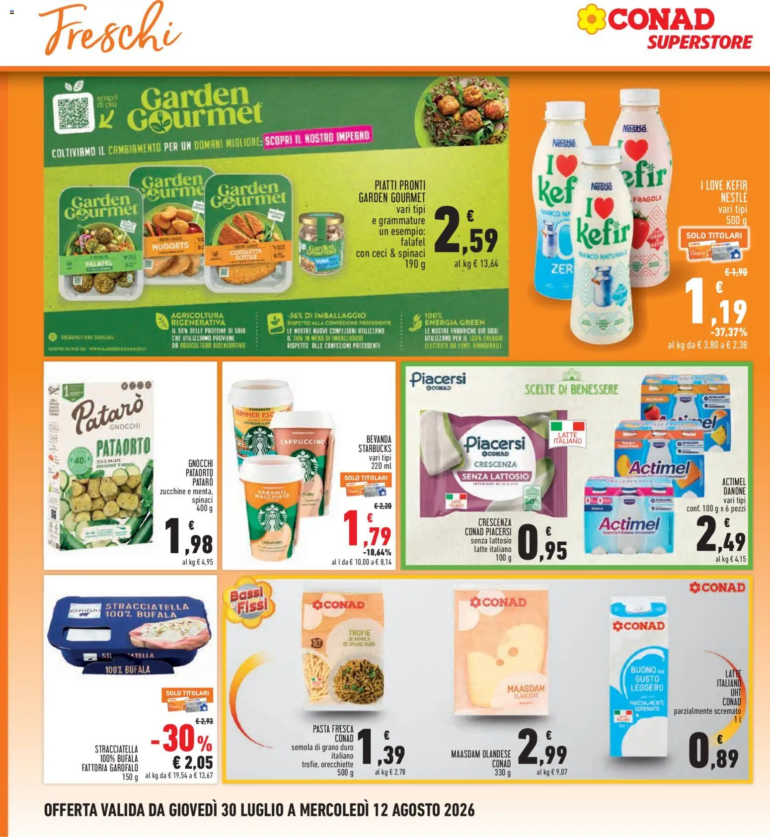 Volantino Conad del 30/07/2026 | Pagina: 12 | Prodotti: Yogurt, Nuggets, Patate, Stracciatella