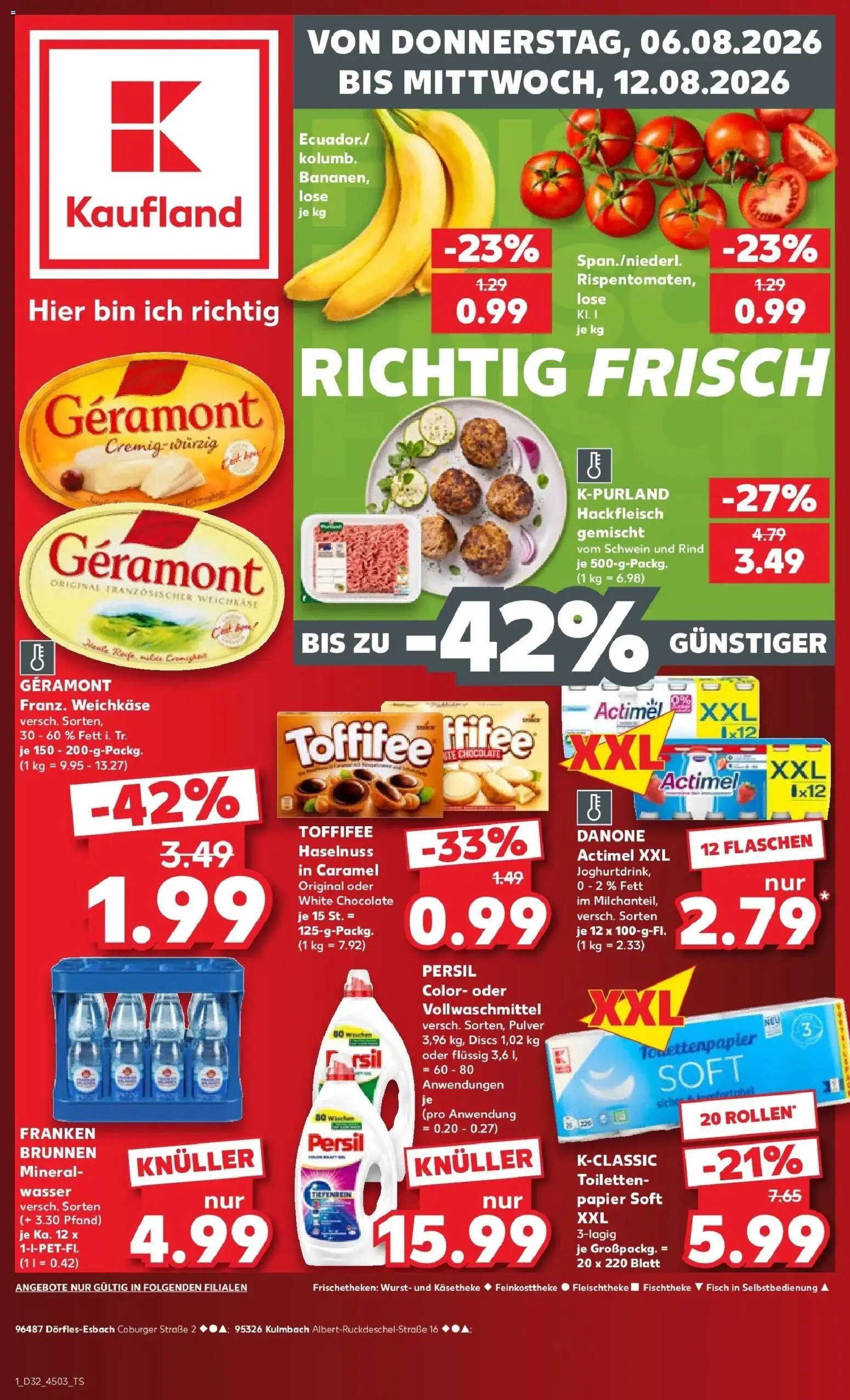 Kaufland Prospekt Kulmbach – gültig ab 03.08.2026 | Seite: 10 | Produkte: Actimel, Fisch, Wasser, Persil