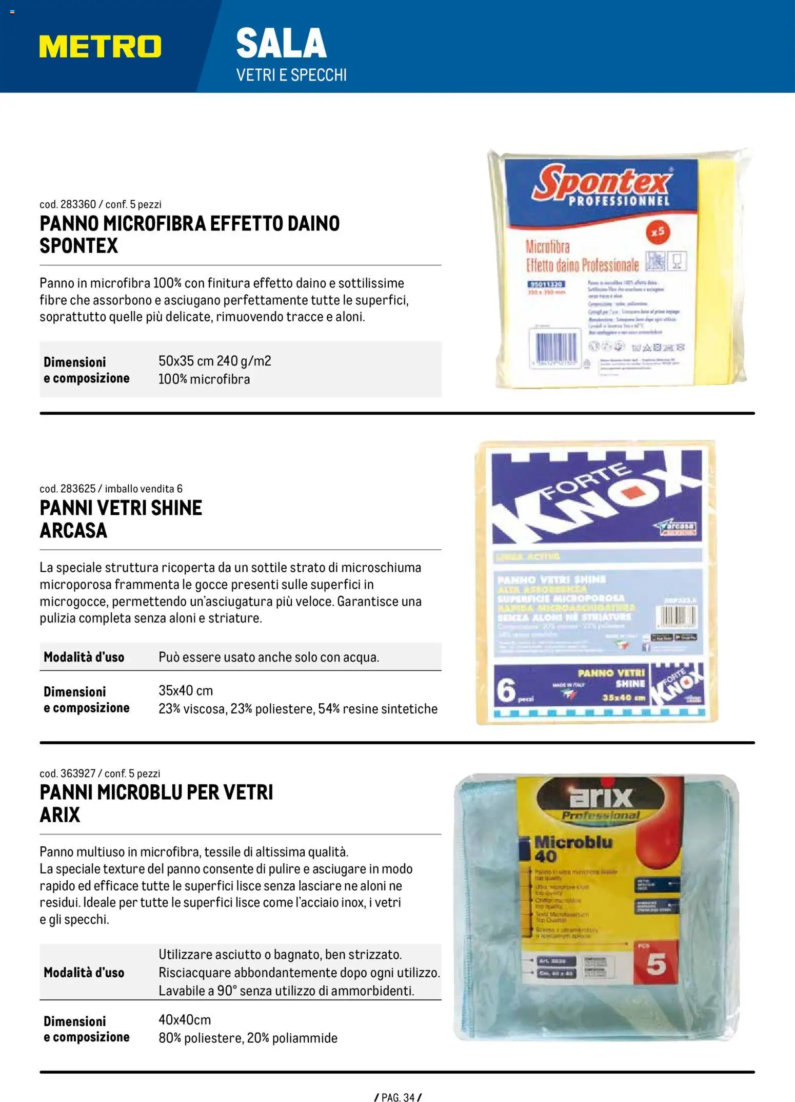 Volantino Metro del 07/01/2026 | Pagina: 34 | Prodotti: Panno microfibra, Panni