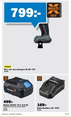 Biltema erbjudanden November - Förhandsvisning av reklamblad från butik Biltema aktuell från 23/10/2026 | Sida: 56 | Produkter: Verktyg, Skruvdragare, Borr, Batteri