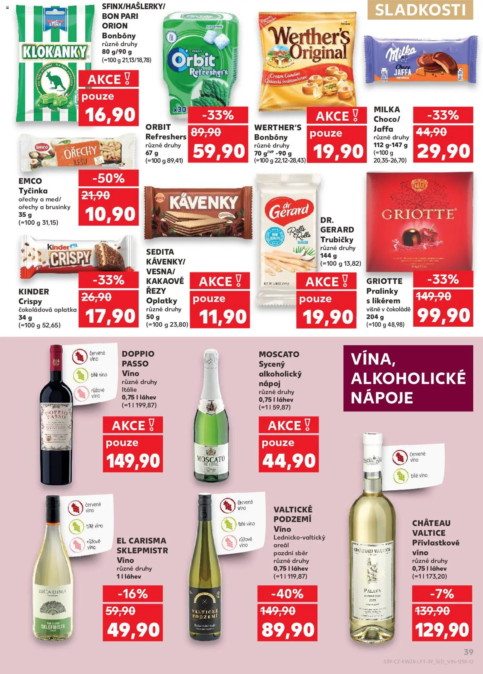 Kaufland leták - Plzeň od 17.06.2026 | Strana: 39 | Produkty: Bílé víno, Kešu, Moscato, Červené víno