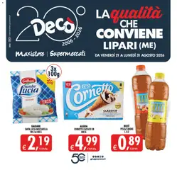 Anteprima del volantino Decò volantino Maxistore, Supermercati Lipari valido a partire dal 21/08/2026