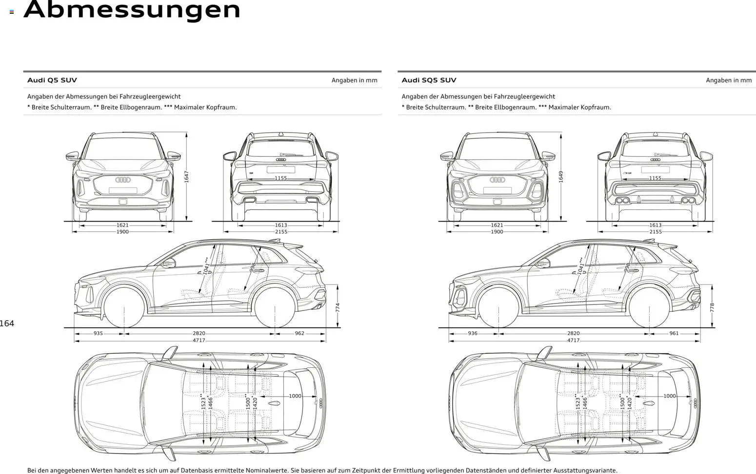 Audi Q5 – gültig ab 28.10.2025 | Seite: 164