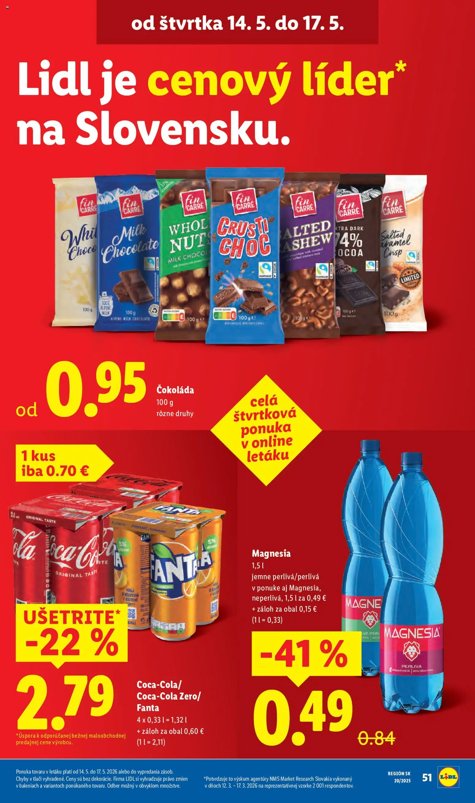 Nové Lidl akcie – leták je platný od 11.05.2026 | Strana: 55 | Produkty: Čokoláda, Magnesia, Fanta