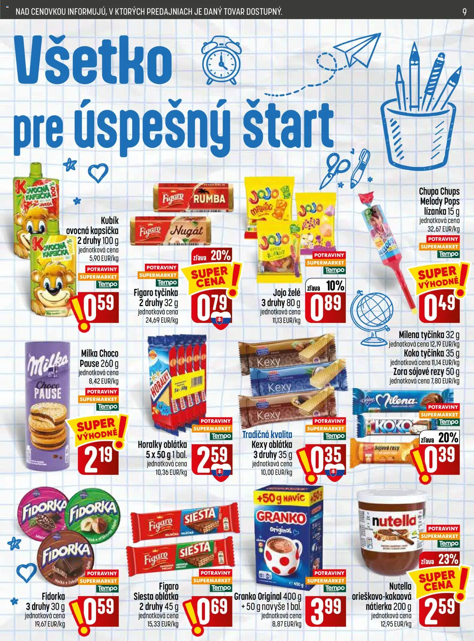 Nové COOP Jednota akcie – leták je platný od 13.08.2026 | Strana: 9 | Produkty: Nátierka, Milka, Granko, Horálky