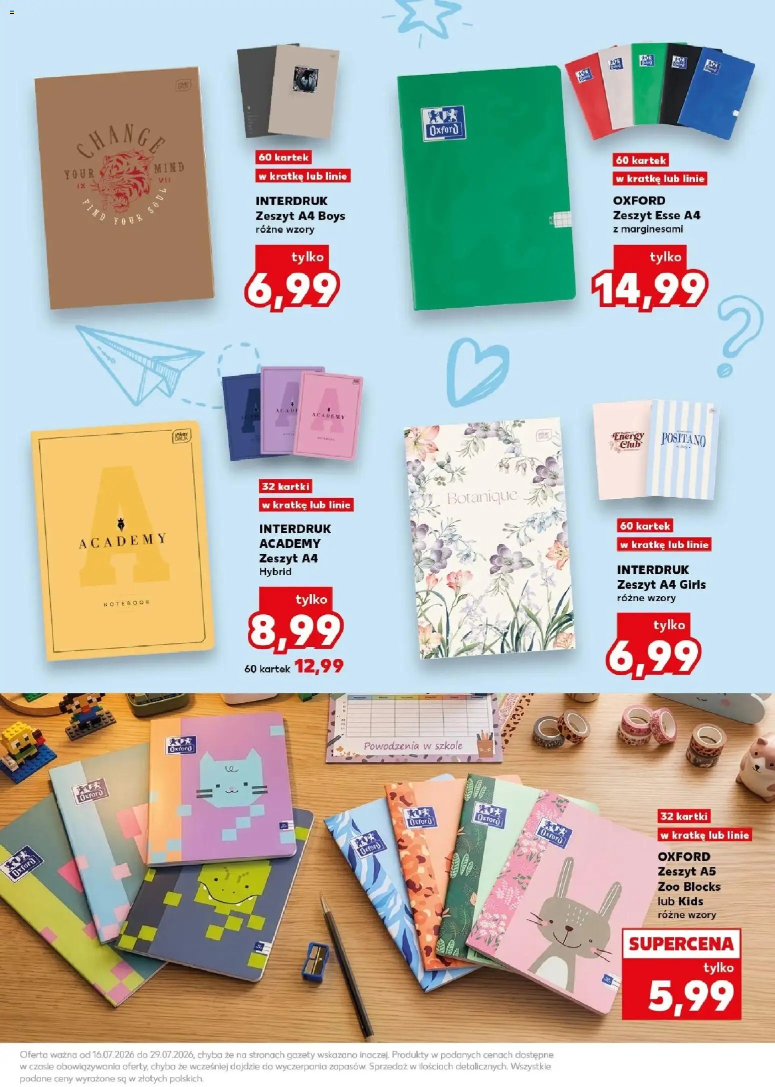 Kaufland gazetka - Katalog artykułów szkolnych od 16.07.2026 | Strona: 5 | Produkty: Notebook, Zeszyt, Gazety