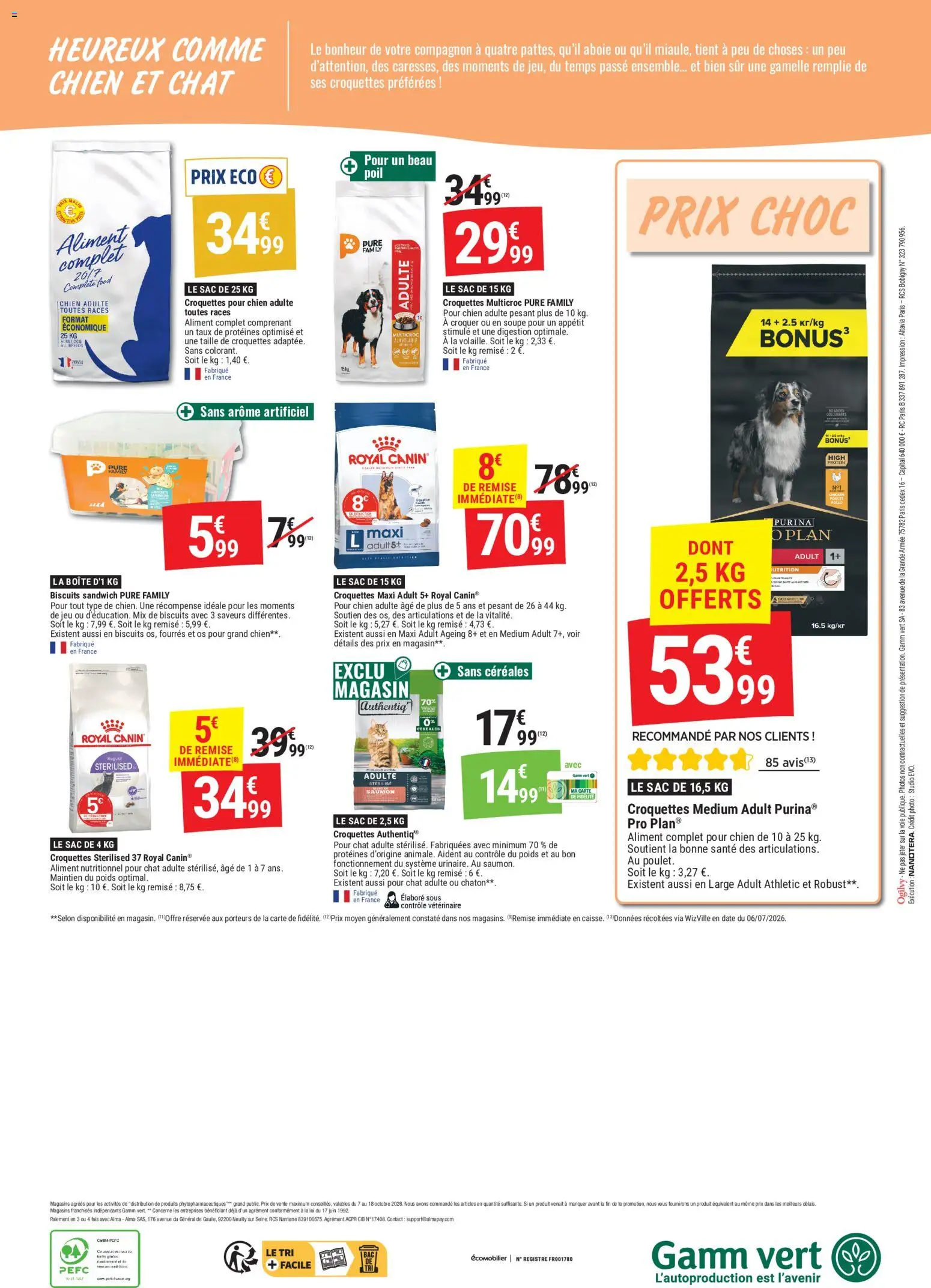 {H1} | Page: 4 | Produits: Croquettes, Sandwich, Impression, Saumon