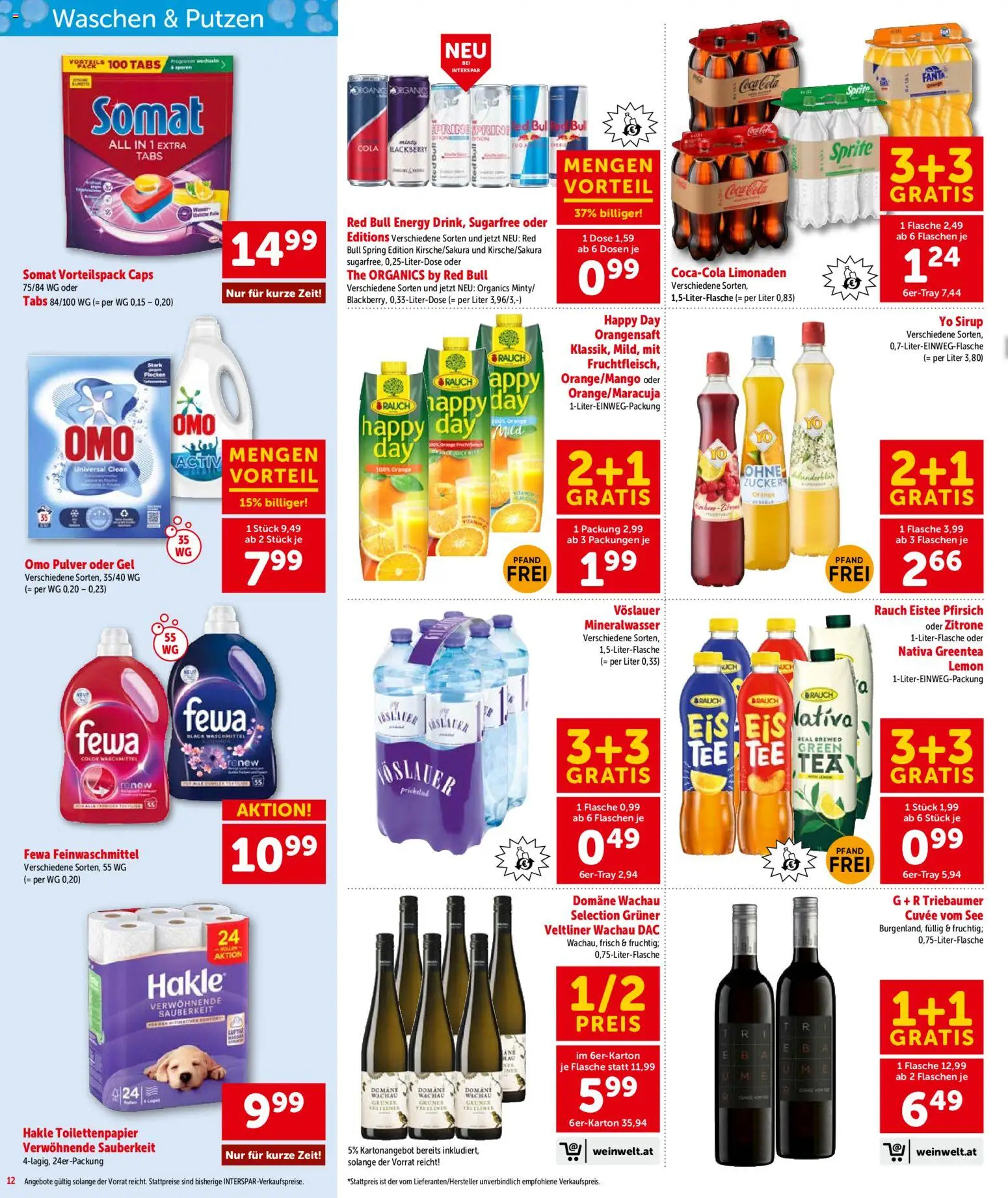 Interspar Flugblatt- Wien gültig ab 31.03.2026 | Seite: 13 | Produkte: Zucker, Pfirsich, Mineralwasser, Waschmittel